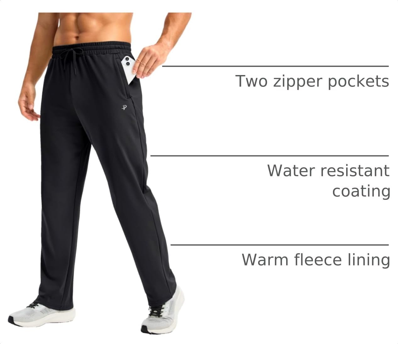 Detalle 2 de Pudolla Men's Fleece Lined Sweatpants — Water Resistant