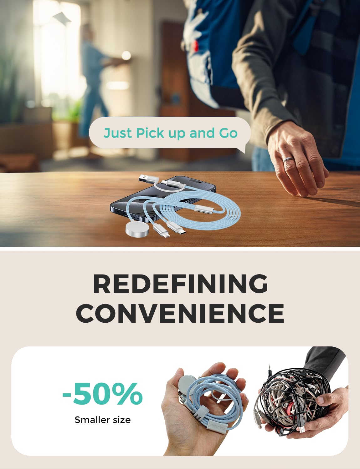 Thumbnail 6 de 3 in 2 USB C cable for Apple Watch