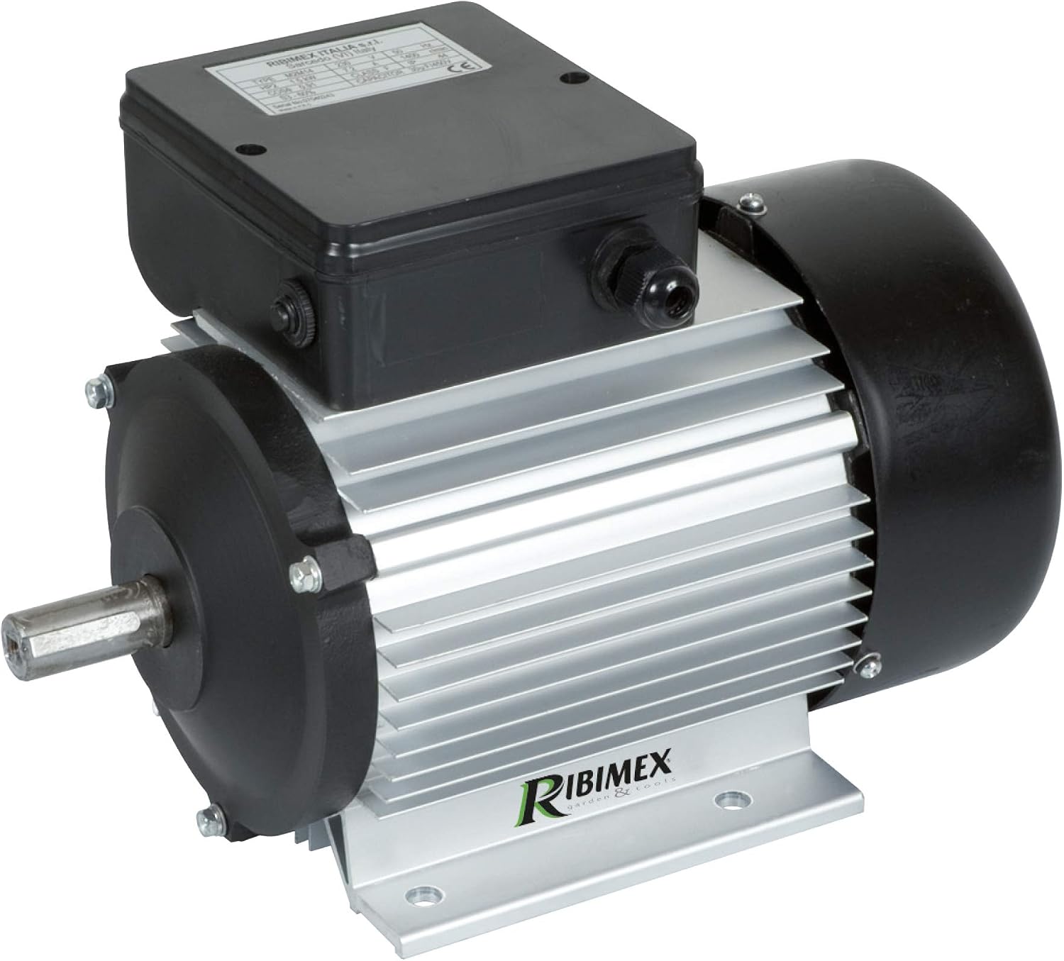 Detalle de Ribimex Motore Elettrico Monofase 1 CV – 1400 Giri/min, Carter in Alluminio e Rotazione Reversibile