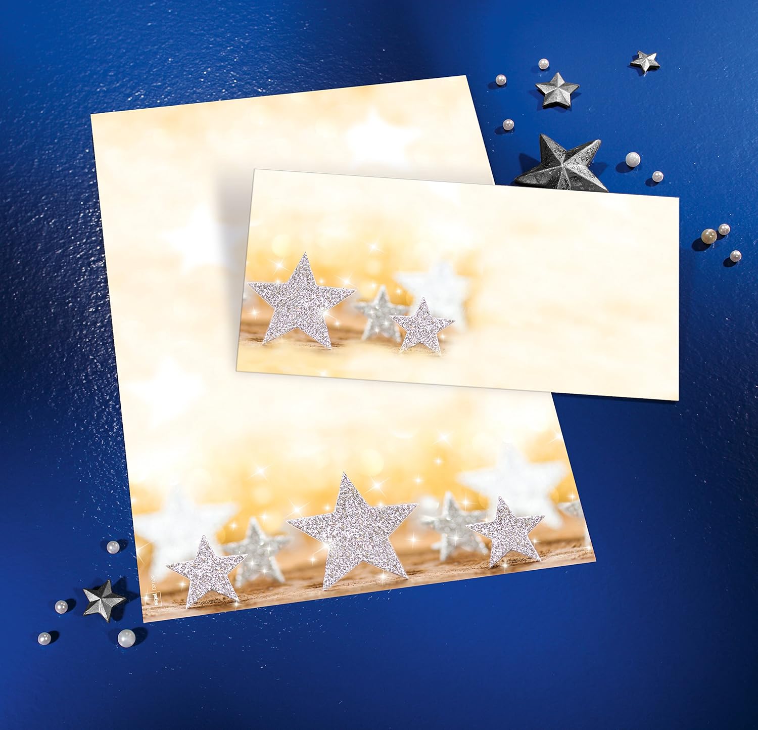 Thumbnail 2 de SIGEL DP029 Weihnachtsbriefpapier „Glitter Stars“ in A4 (100 Blatt) – FSC-zertifiziert