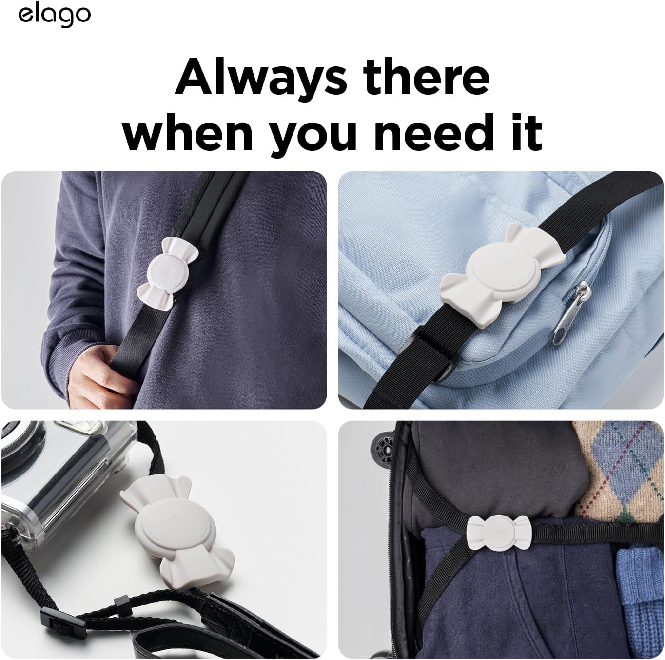 Thumbnail 6 de Coque ruban elago pour collier avec boucle pour Apple AirTag (compatible 2e & 1re génération) – Pierre (dispositif de suivi non inclus)