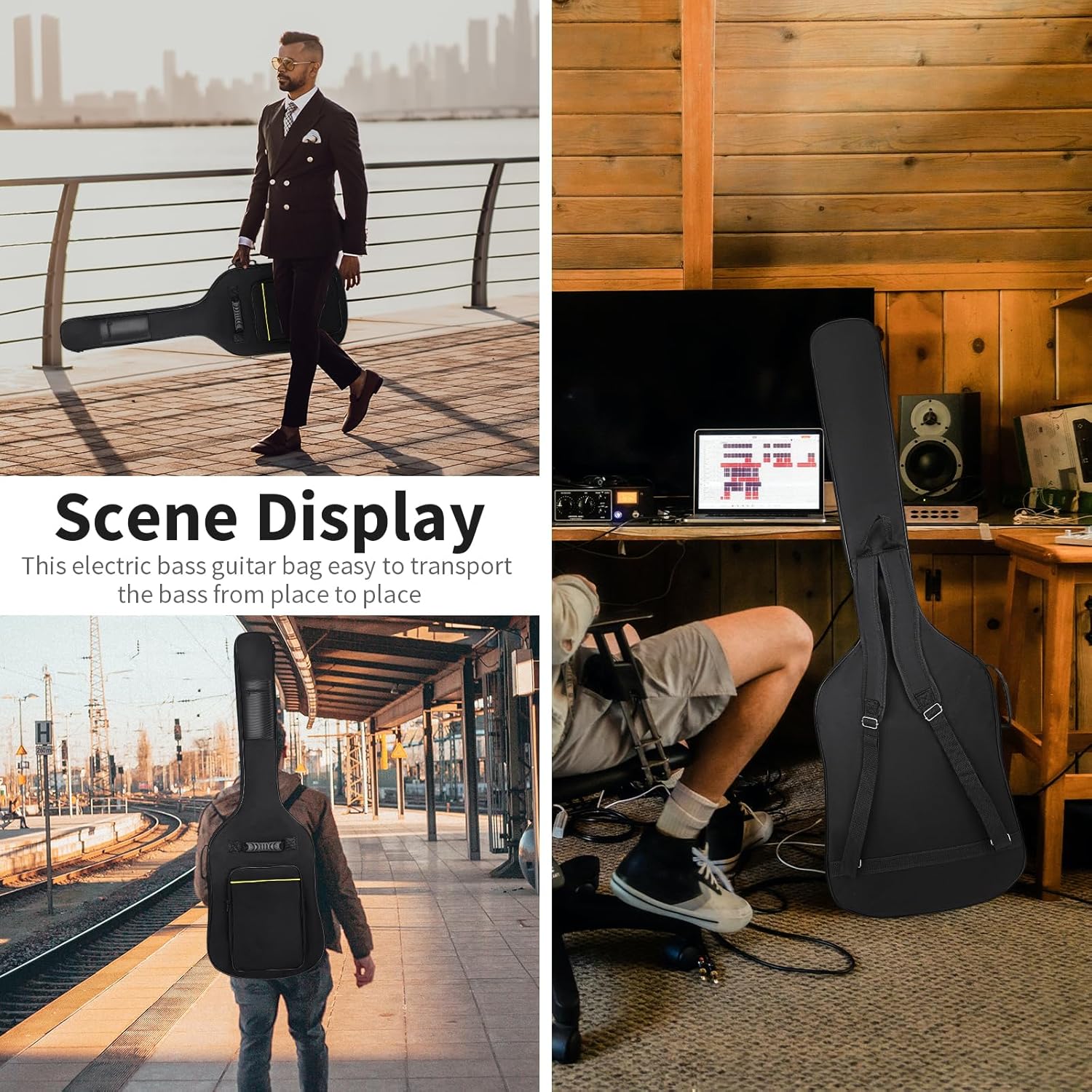 Thumbnail 5 de HOHIYO Bass Guitar Bag with 8mm padding, waterproof gig bag and pockets