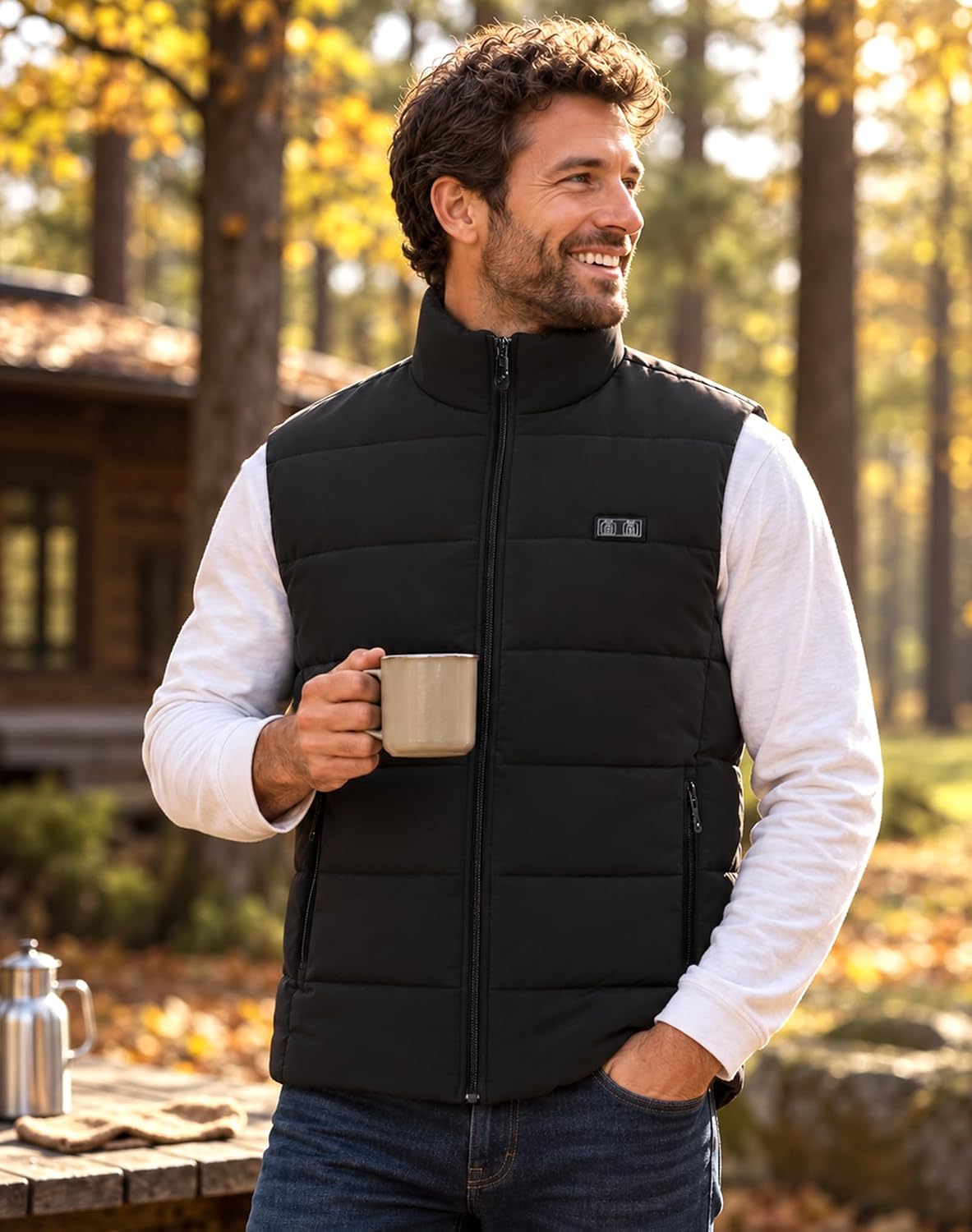 Detalle de CKARTIC Men's Heated Vest with 15 Heating Zones and 10,000mAh Battery