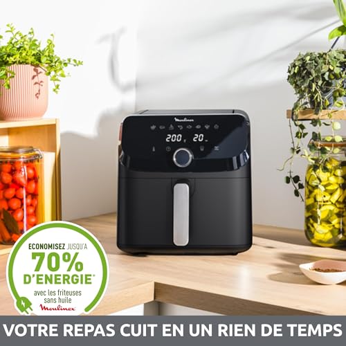 Detalle 2 de Moulinex Easy Fry Mega air fryer – 7,5 L, 8 programmes, Noir