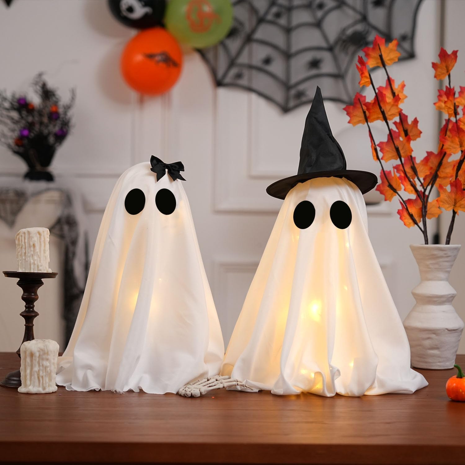 Detalle 1 de KIWDY Halloween Ghost Decorations Set of 2
