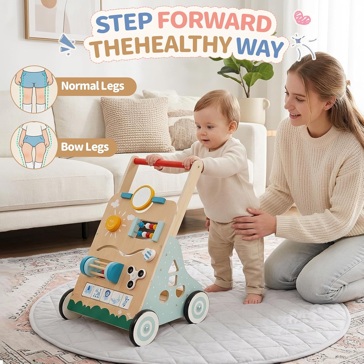 Detalle 2 de SAYRAM Wooden Baby Walker