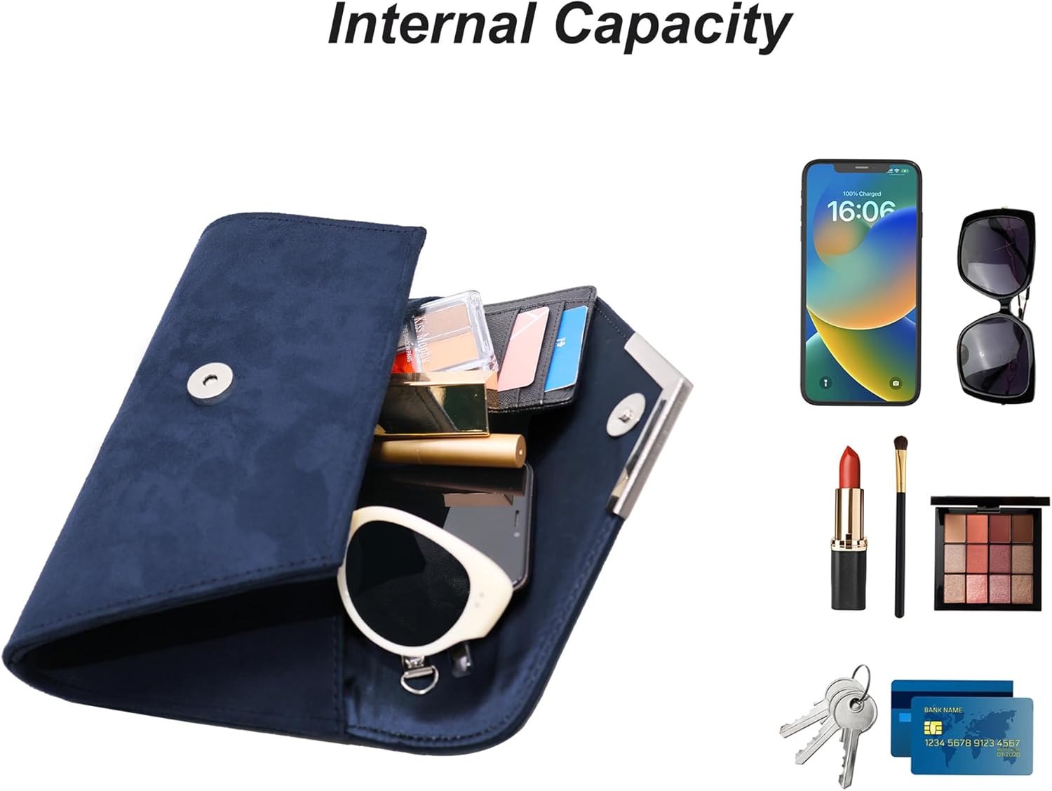 Thumbnail 4 de Milisente Clutch Bags For Women: Wedding Evening Metallic Purse