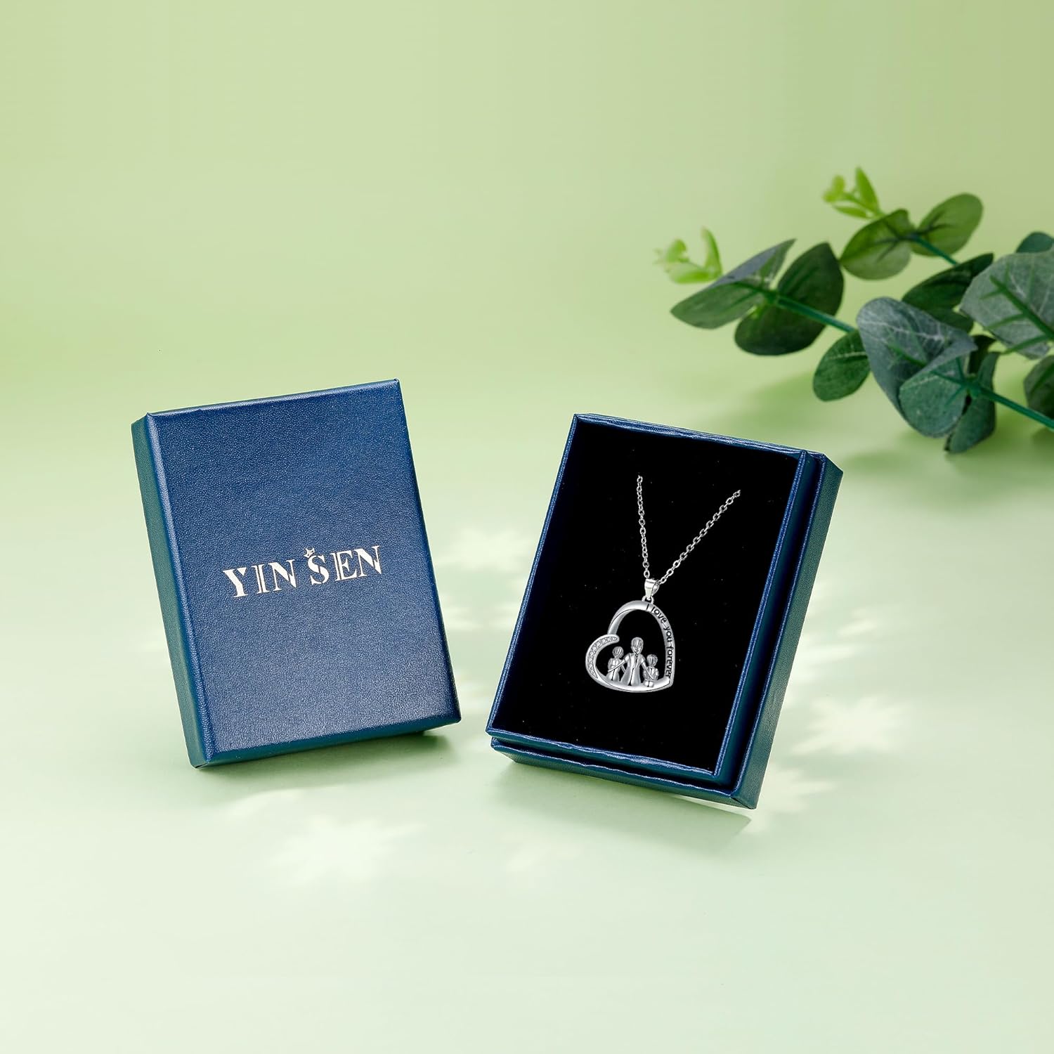 Thumbnail 6 de Yinsen Mutter & Tochter Halskette mit Mutterherz-Anhänger aus 925 Sterling Silber