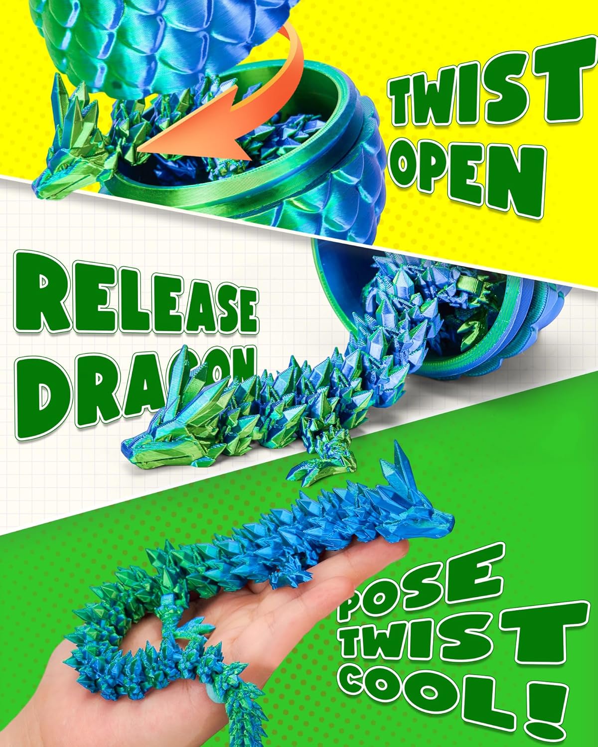 Detalle 1 de TBOLINE 12-Inch Dragon Egg 3D Printed Toy