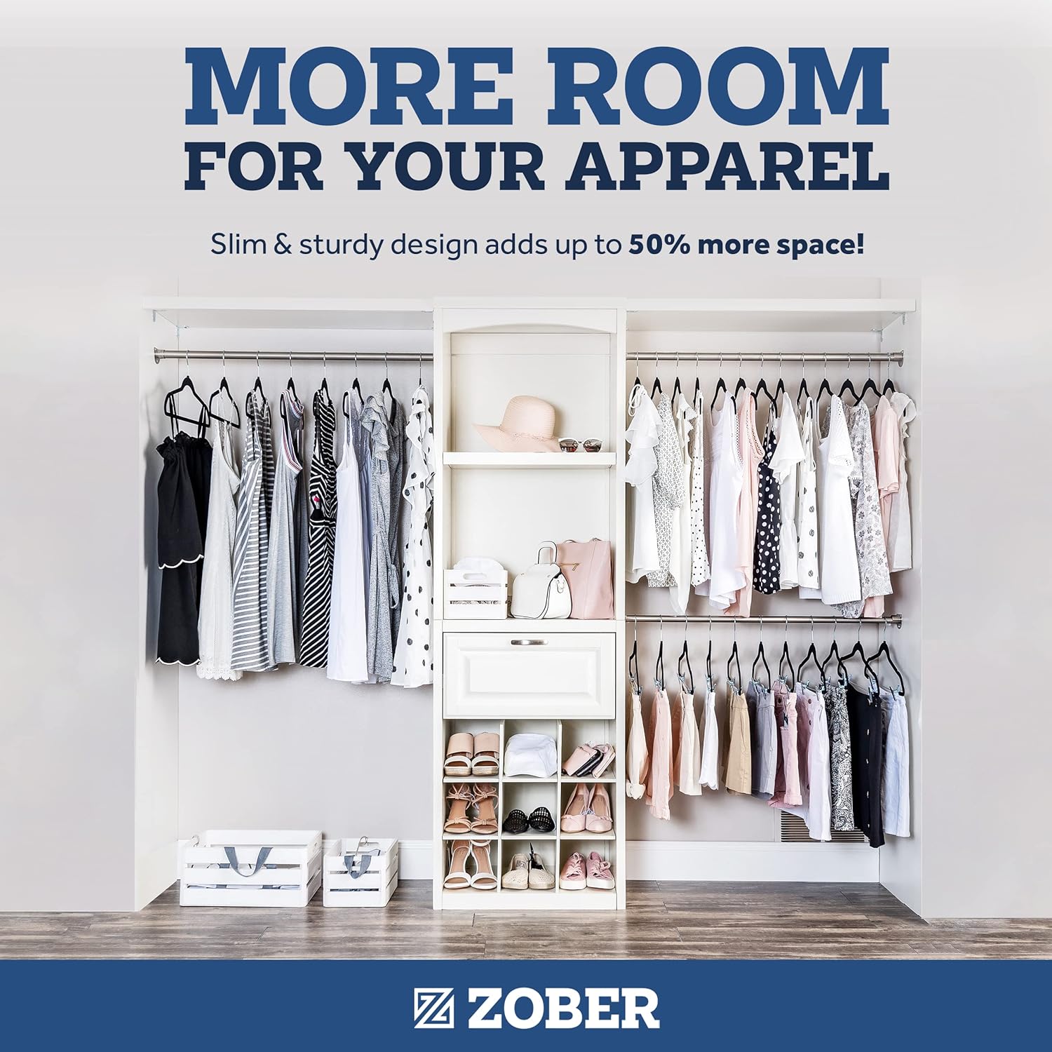 Thumbnail 4 de ZOBER Black Velvet Hangers, 50-Pack ⚙