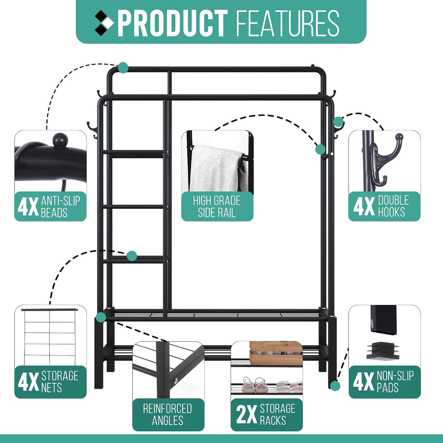 Thumbnail 5 de Klass heavy duty clothes rail 120kg