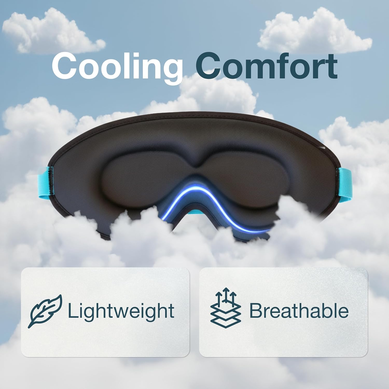 Detalle de MyHalos Sleep Mask: 3D Blackout Eye Mask for Deep Sleep