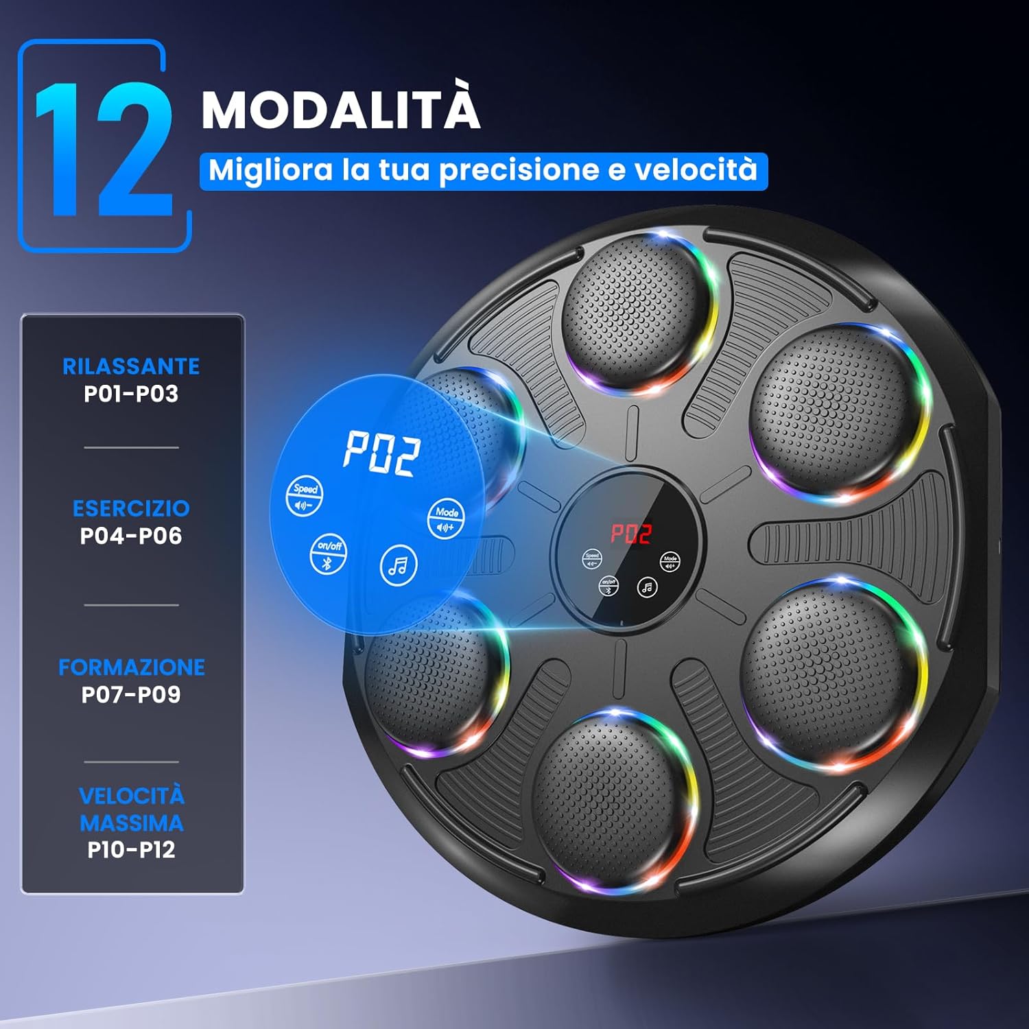 Thumbnail 2 de Infaebo Macchina da Boxe Musicale Extra Large con LED e Bluetooth