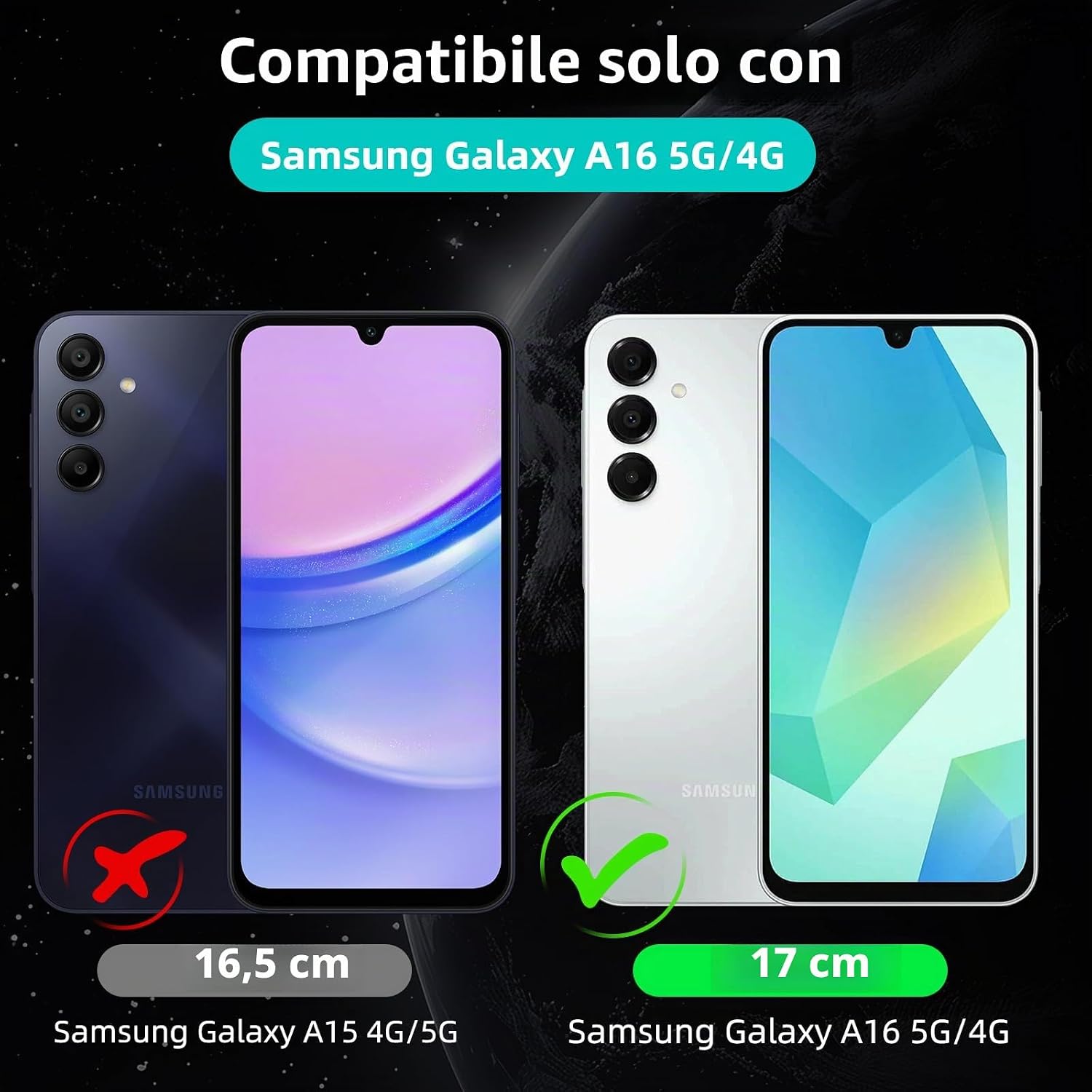 Detalle de Eirltiy Cover Portafoglio in PU per Samsung Galaxy A16 5G/4G: protezione, stile e 3 slot