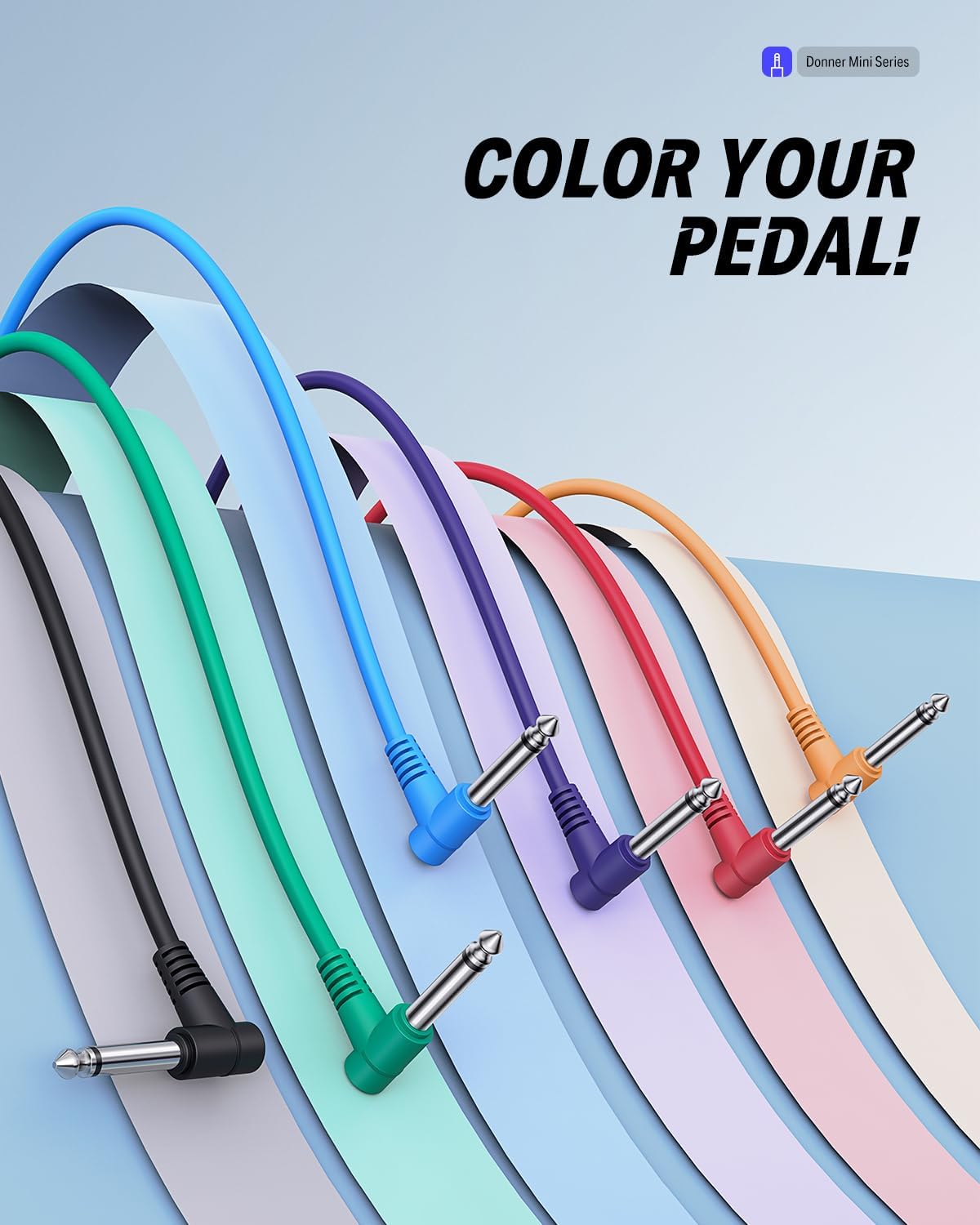Thumbnail 6 de Donner EC2010 Guitar Patch Cables, 12-Inch 6-Pack with 1/4-Inch TS Plugs