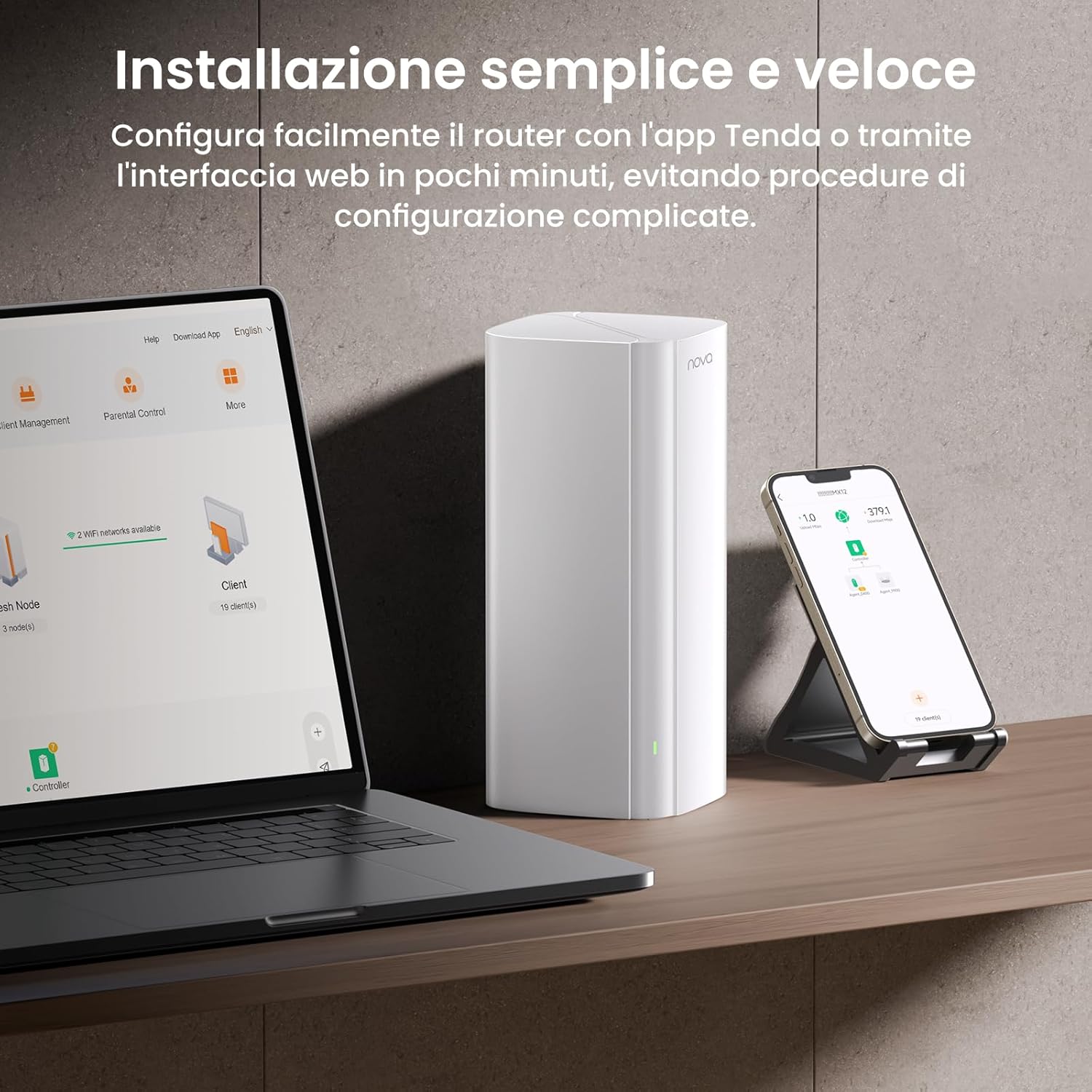 Thumbnail 6 de Tenda Nova MX12-3 AX3000 Mesh Wi‑Fi 6 System — 3pack, copertura fino a 330 m², 1.7 GHz Quad-Core