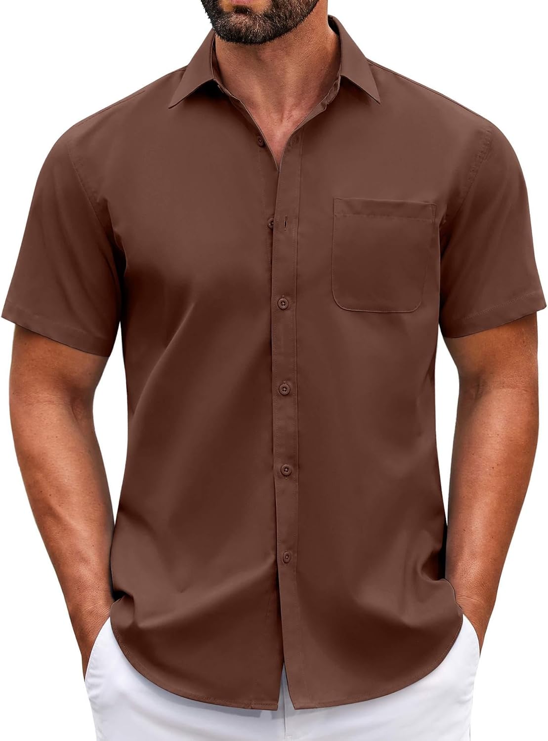 Thumbnail 5 de COOFANDY Mens Short Sleeve Casual Button Down Shirt