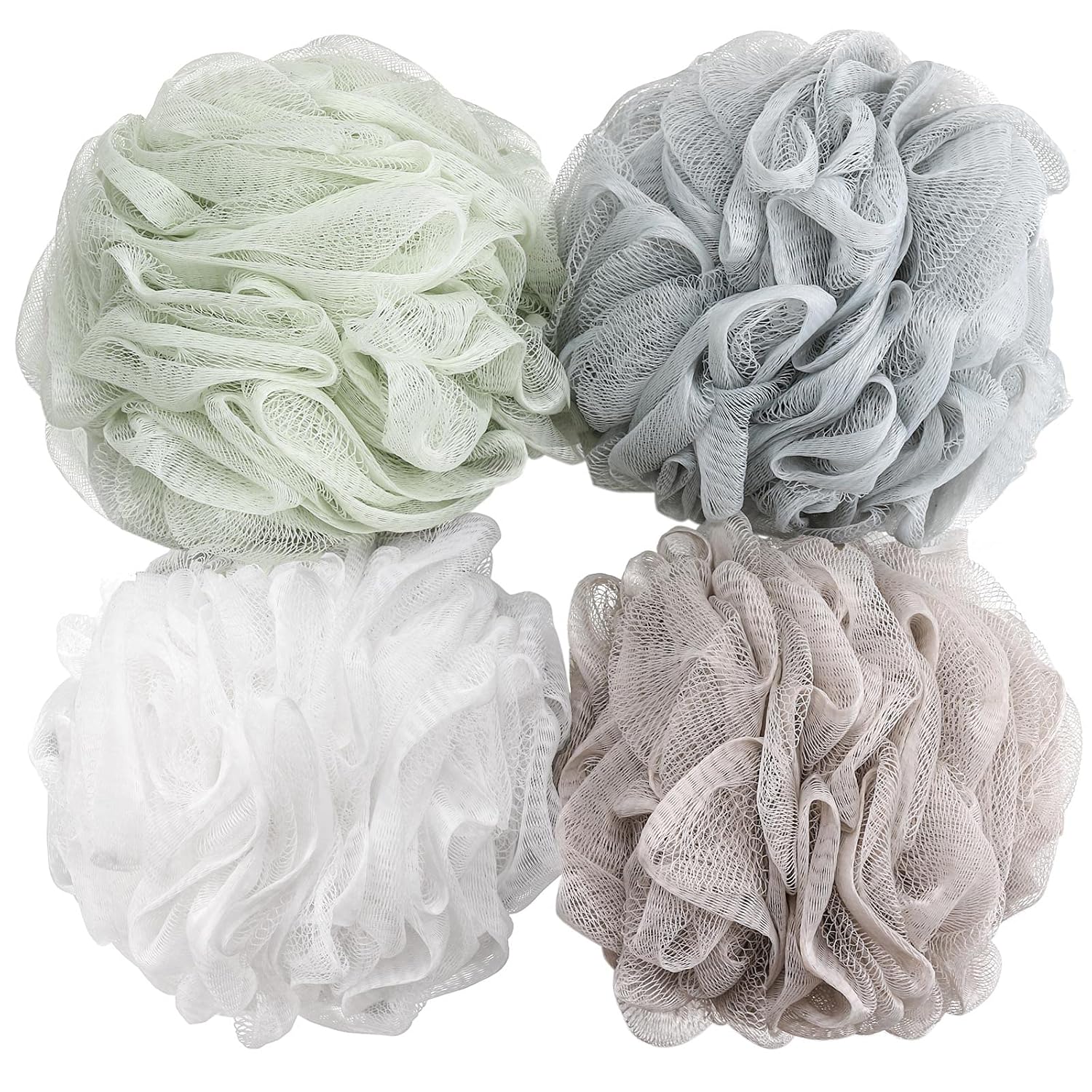 BTYMS Bath Sponge Mesh Pouf 60g Pack of 4
