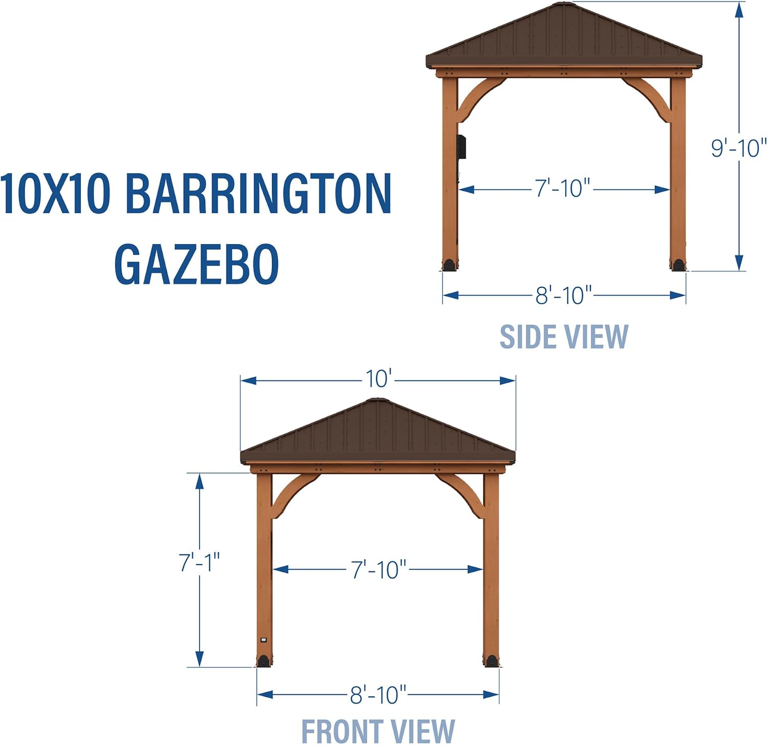 Detalle de Backyard Discovery Cedar Wood Gazebo 10' x 10