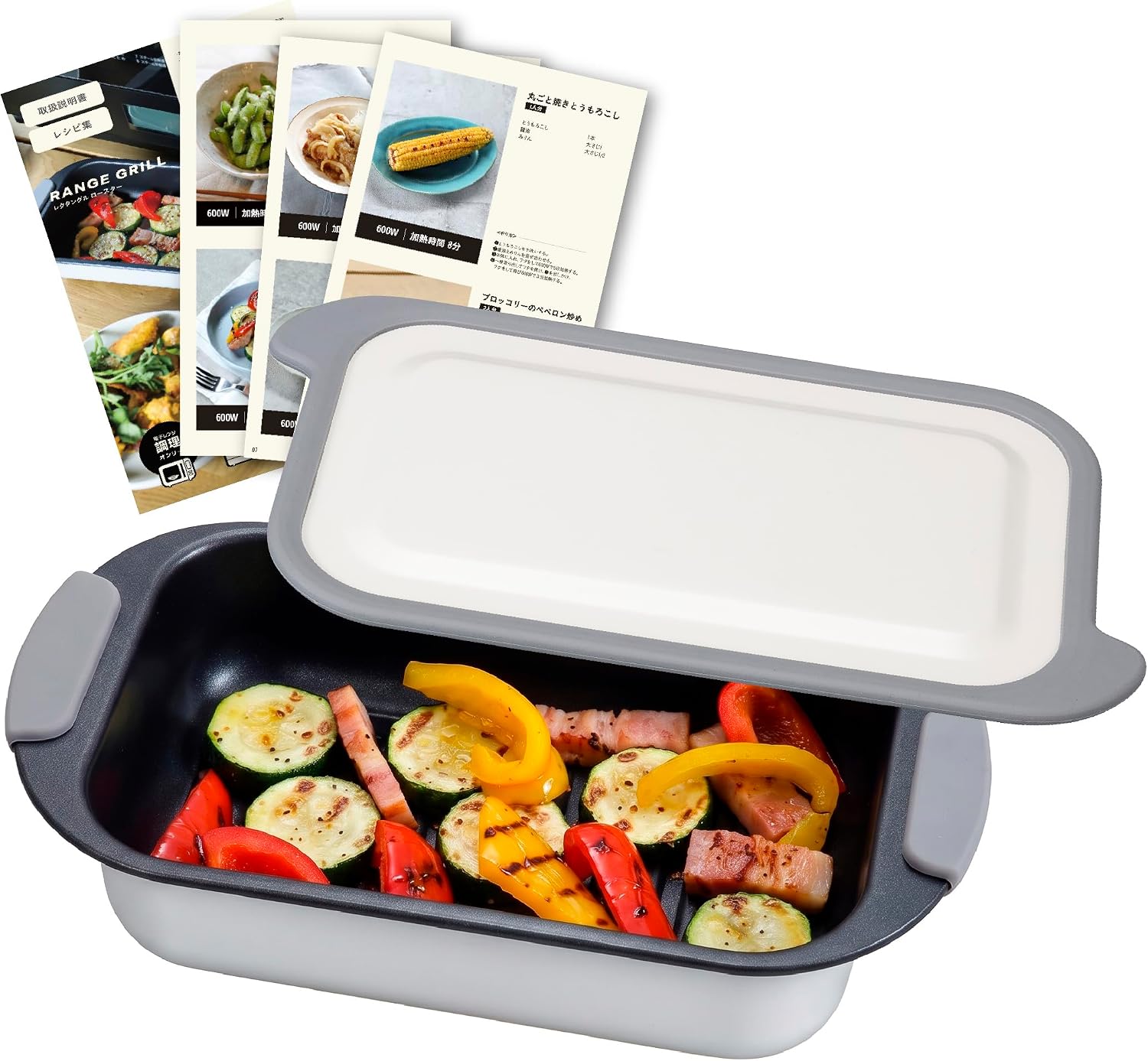 Detalle de シービージャパン copan レンジグリル ロースター 電子レンジ調理器具・ふっ素樹脂加工・食洗機対応