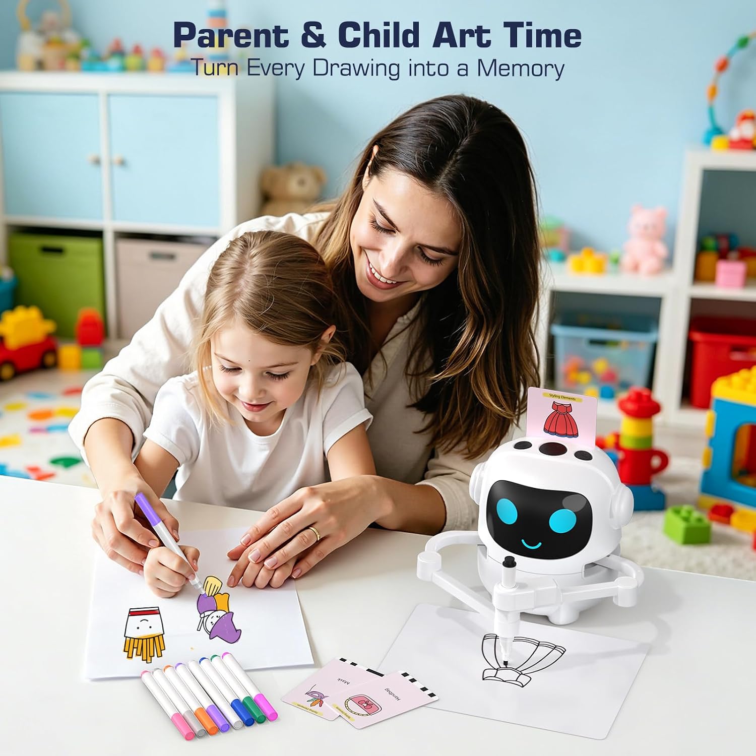 Thumbnail 6 de YPHJLZX Kids Drawing Robot with 200 Cards, Voice Interaction and Music