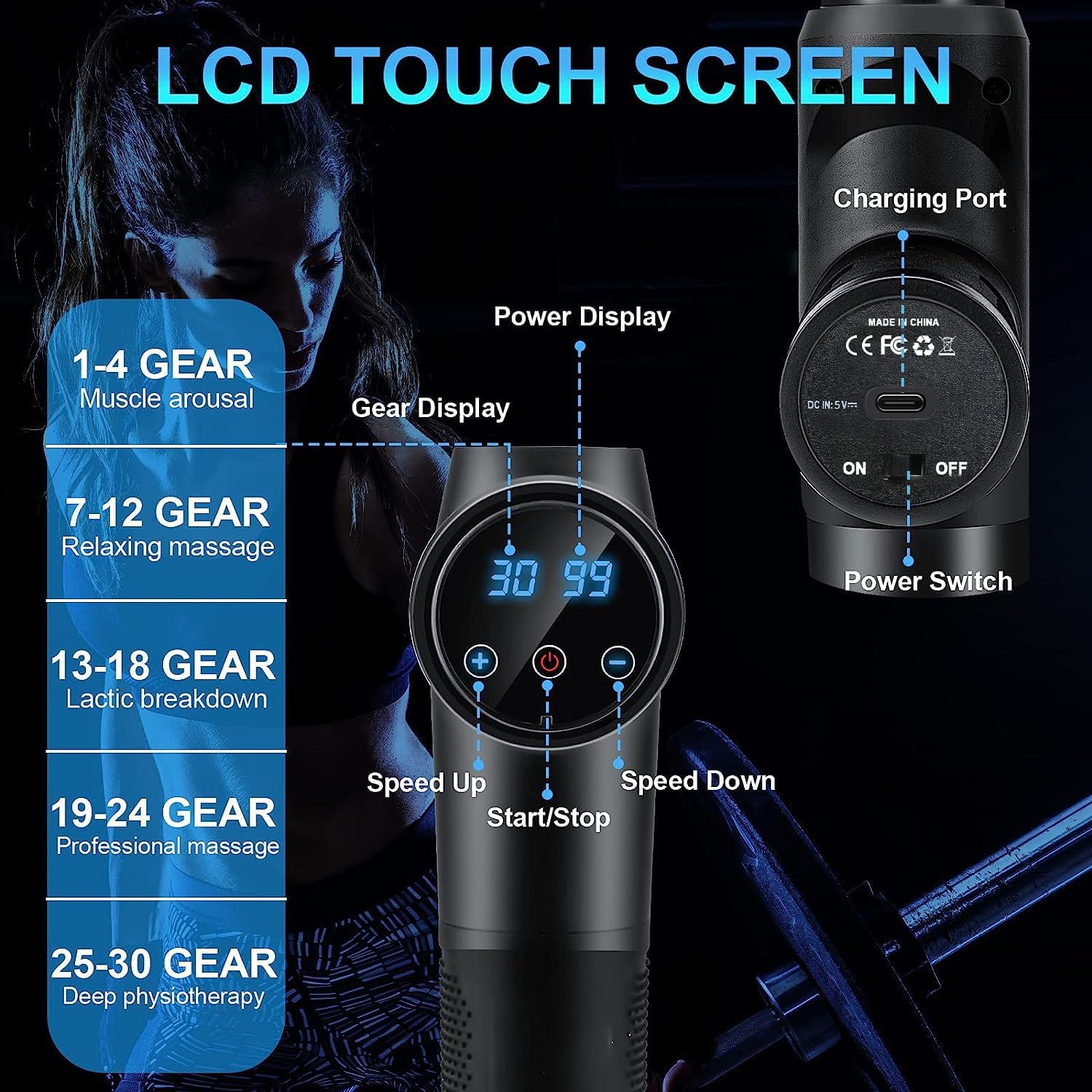Thumbnail 2 de Massage Gun Deep Tissue 30-speed percussion massager