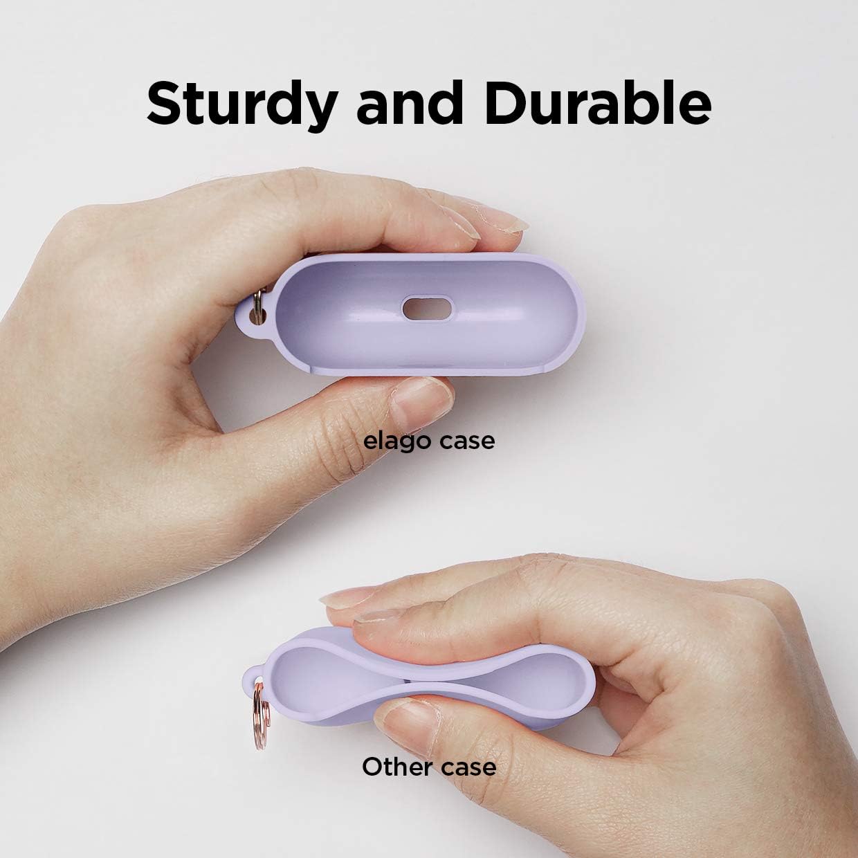 Thumbnail 3 de elago Étui liquide hybride avec mousqueton pour AirPods Pro – protection triple couche (lavande)