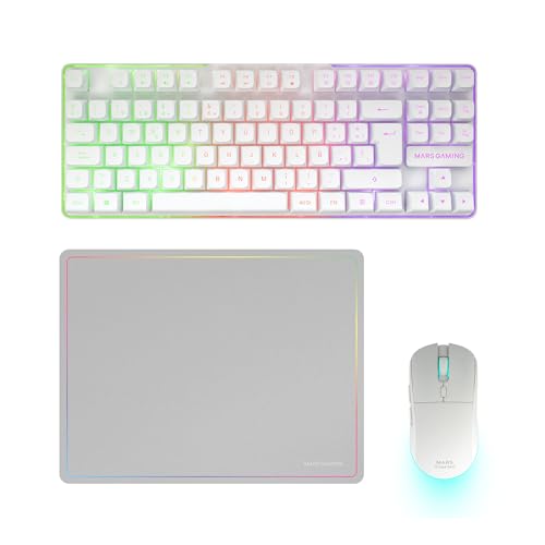 Detalle de Mars Gaming MCPWTKL: Combo Gaming Inalámbrico 3en1 (Teclado TKL FRGB, Ratón 3200 DPI HUANO, Alfombrilla 360x260mm) - DualPro Link 2.4GPRO