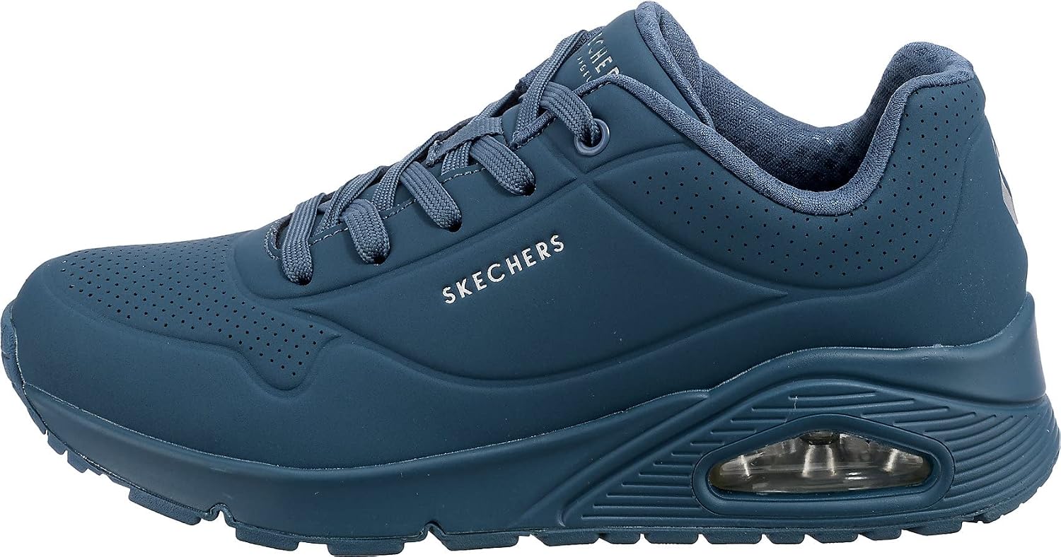 Thumbnail 2 de Skechers Damen Uno Stand On Air Trainers – Blau Durabuck/Mesh, Größe 41 EU