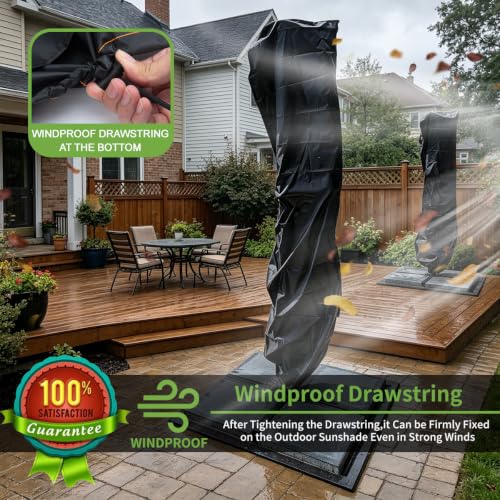 Detalle de Enzeno Parasol Cover Waterproof 205x75x32x45cm 210D Oxford Fabric