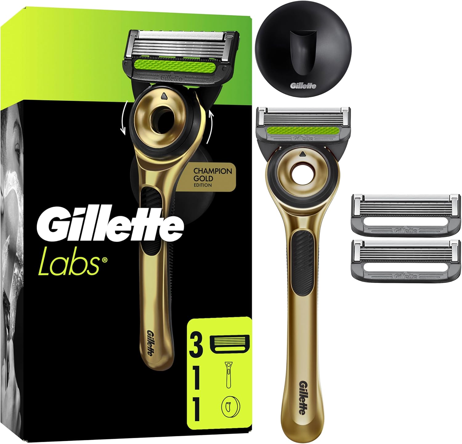 Detalle de Gillette Labs Champion Gold Edition Rasierer 3 Klingen
