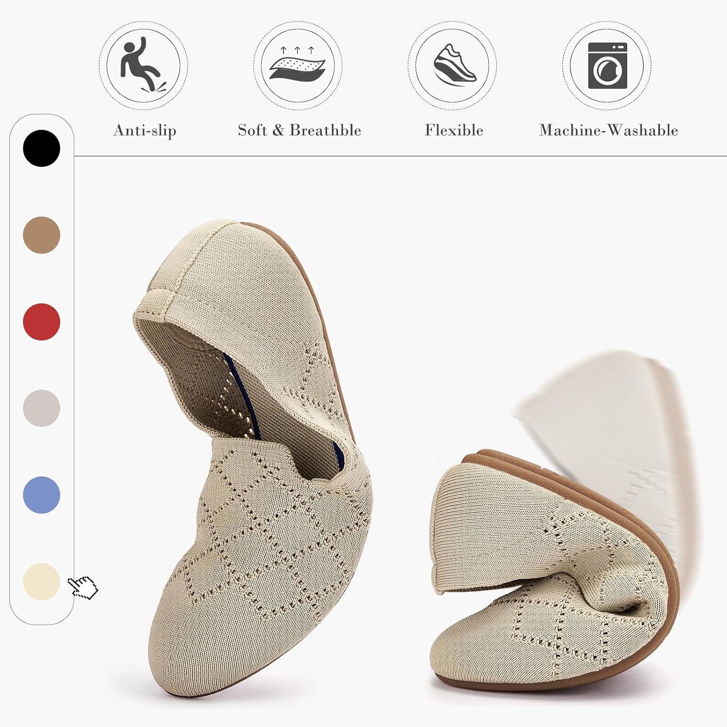 Thumbnail 3 de Puxowe Ballerinas Memory Foam flach für Damen