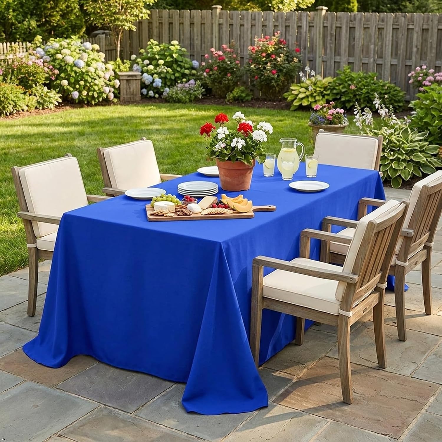 Detalle 2 de Sancua Rectangle Tablecloth 90x132in - Water-Resistant Royal Blue 📐