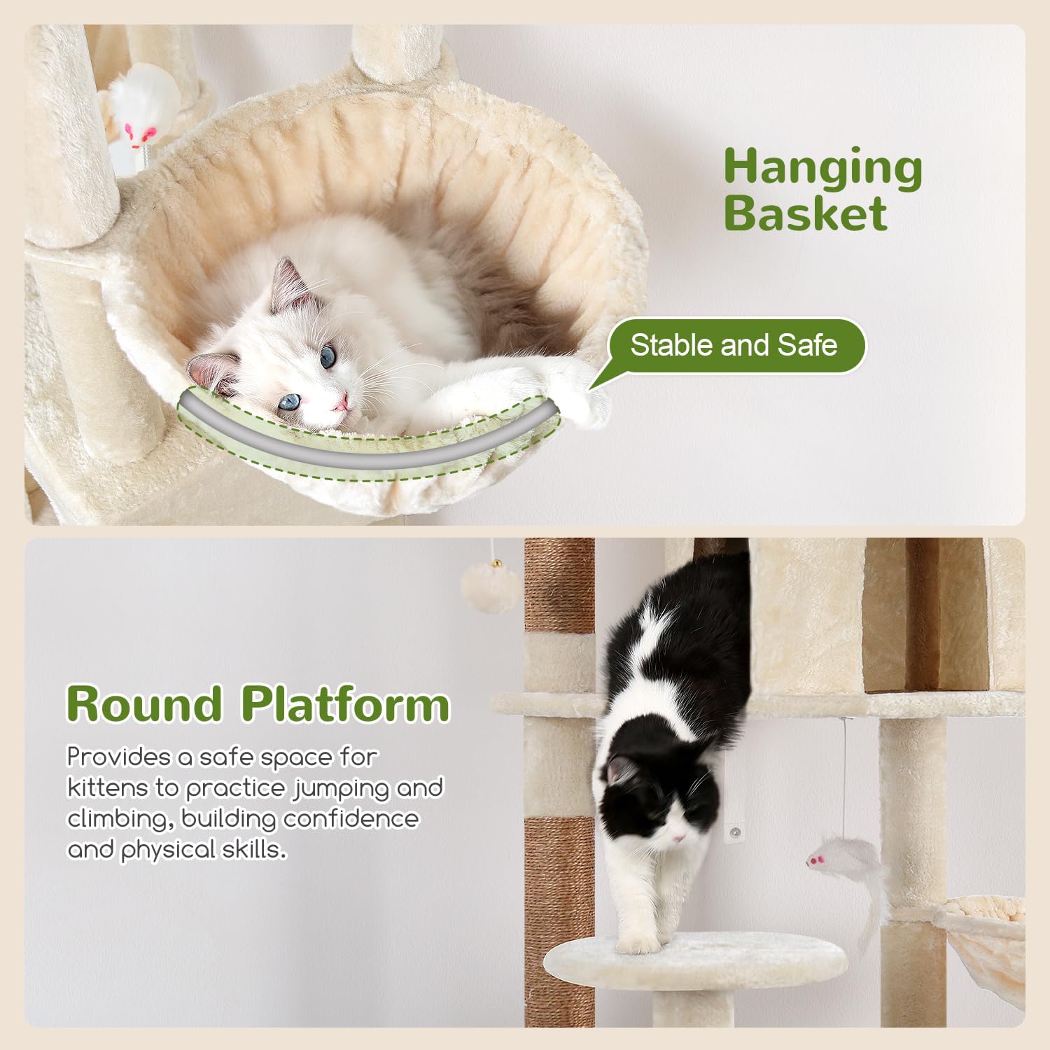 Detalle de Globlazer F82 82-inch Cat Tree with Sisal Posts, Condos and Perches