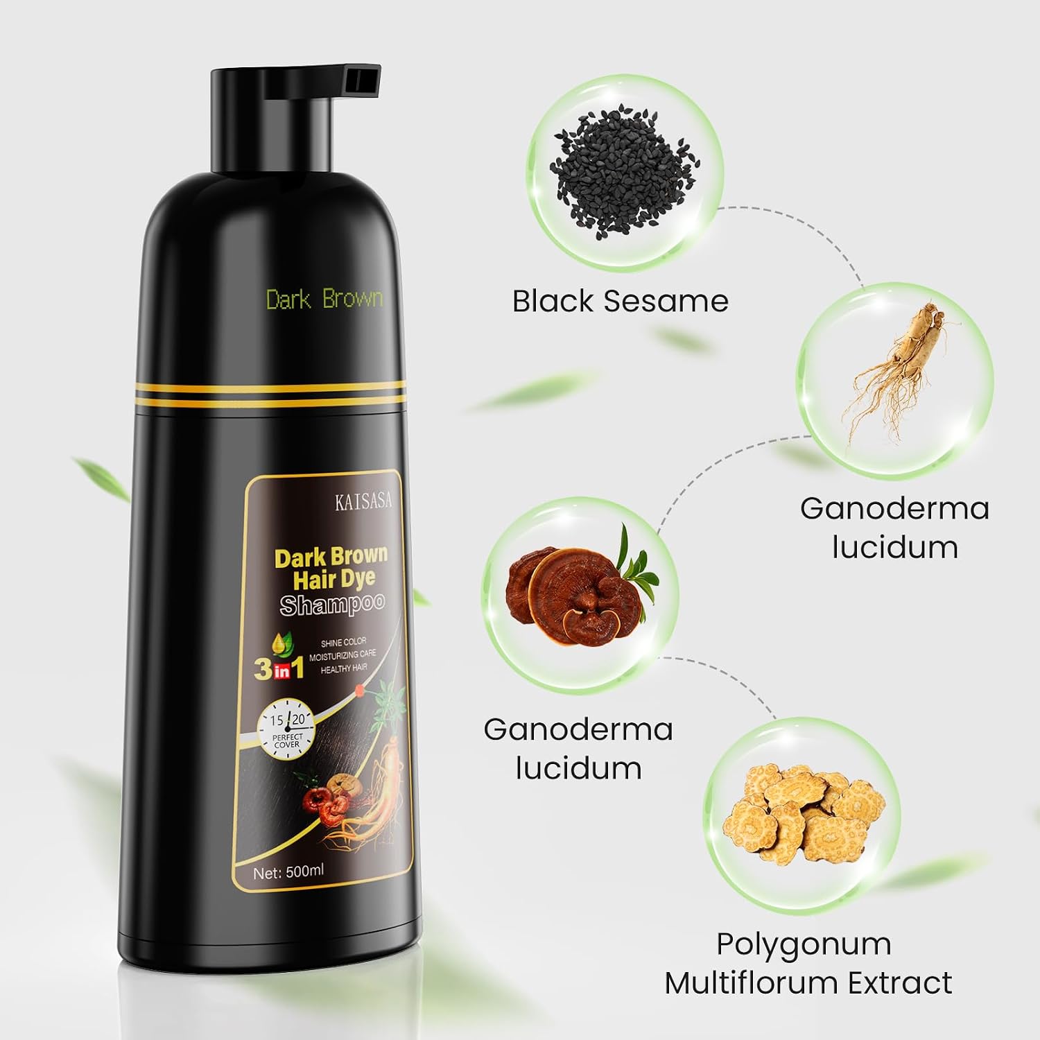 Thumbnail 5 de KAISASA Schwarzes Haarfärbe-Shampoo 3-in-1