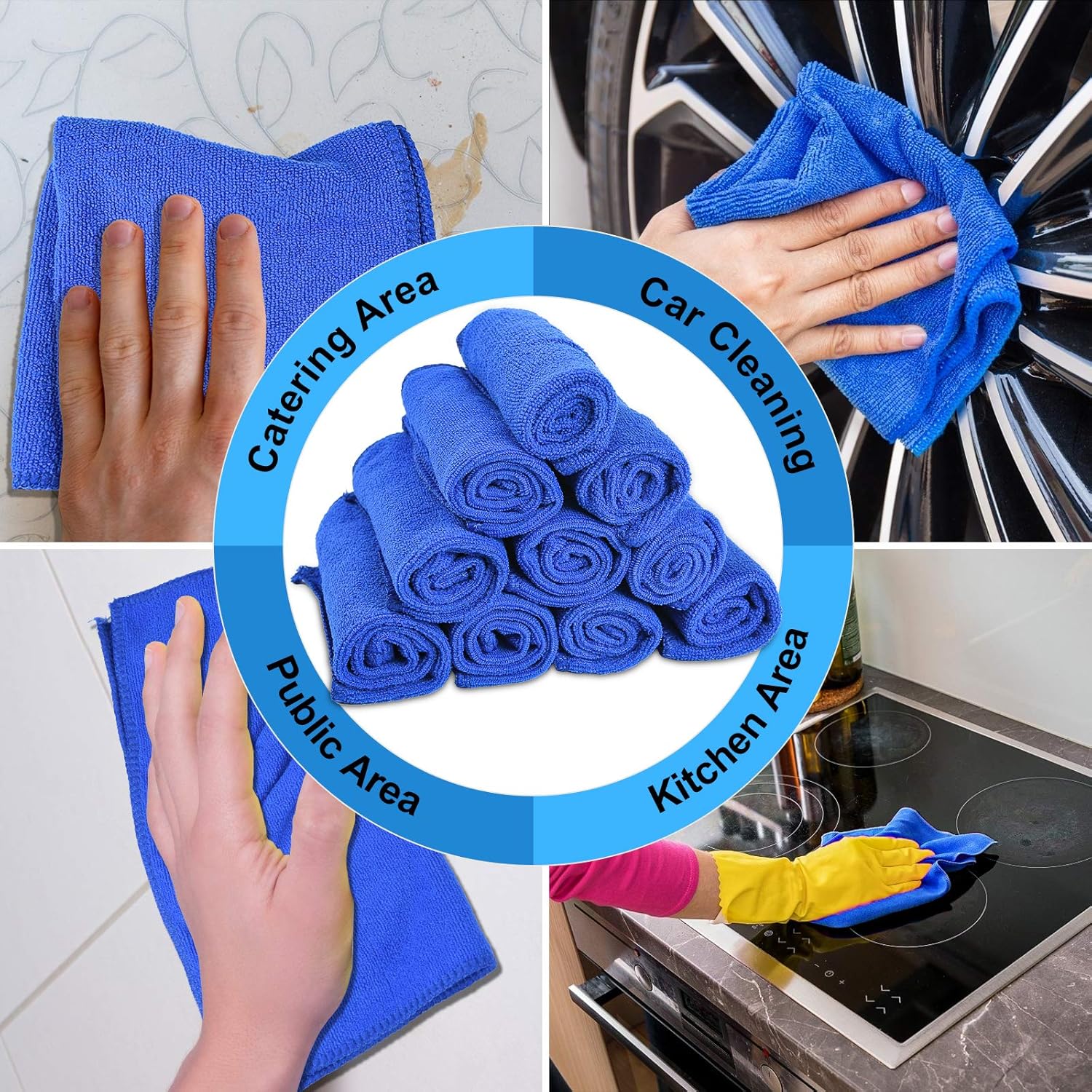 Thumbnail 4 de URAQT Panni in Microfibra 30x30 cm – 10 pezzi: set asciugamani per auto, casa e moto