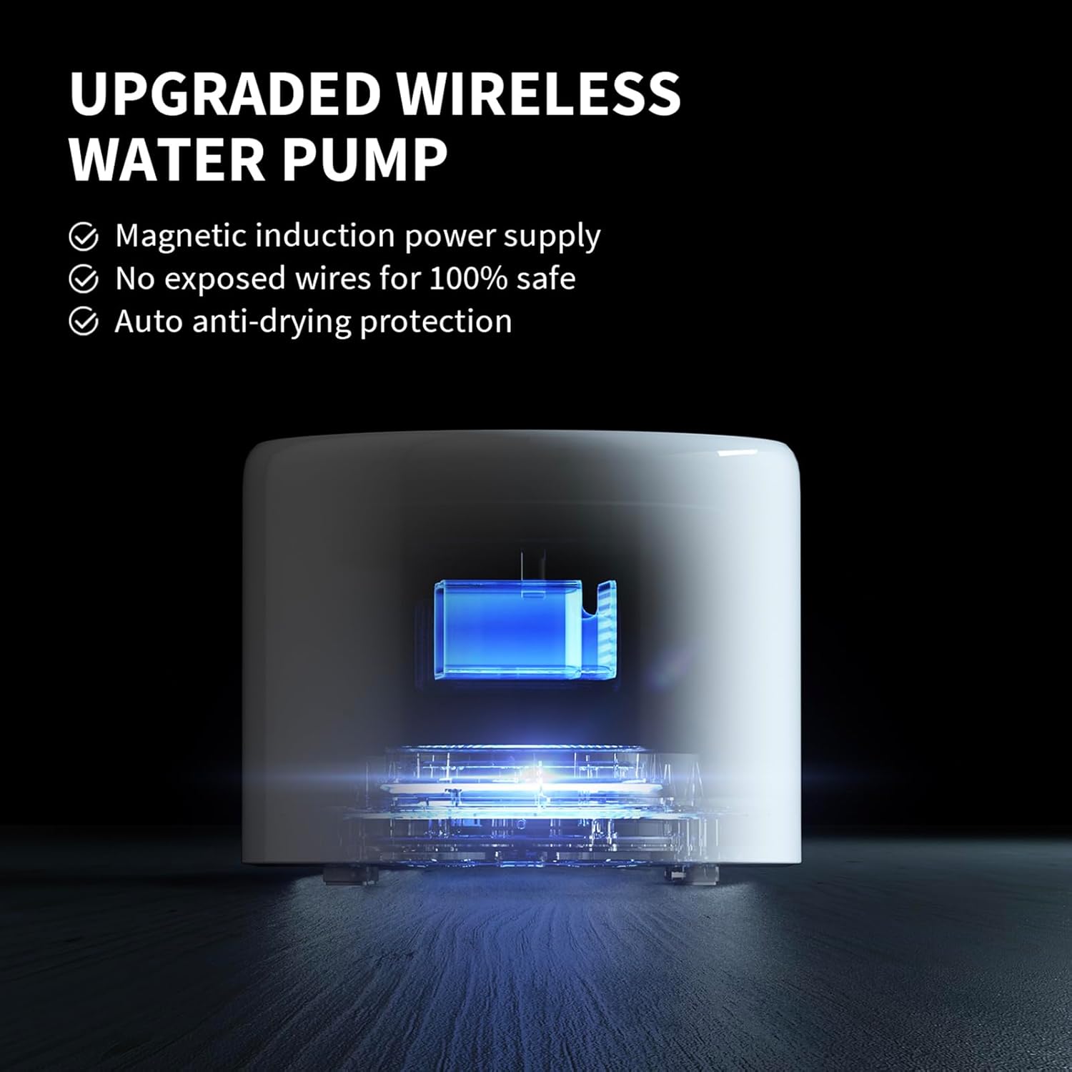 Detalle de PETKIT Cat Water Fountain with UVC Wireless Pump, APP Control and 1.8L Stainless Steel Bowl