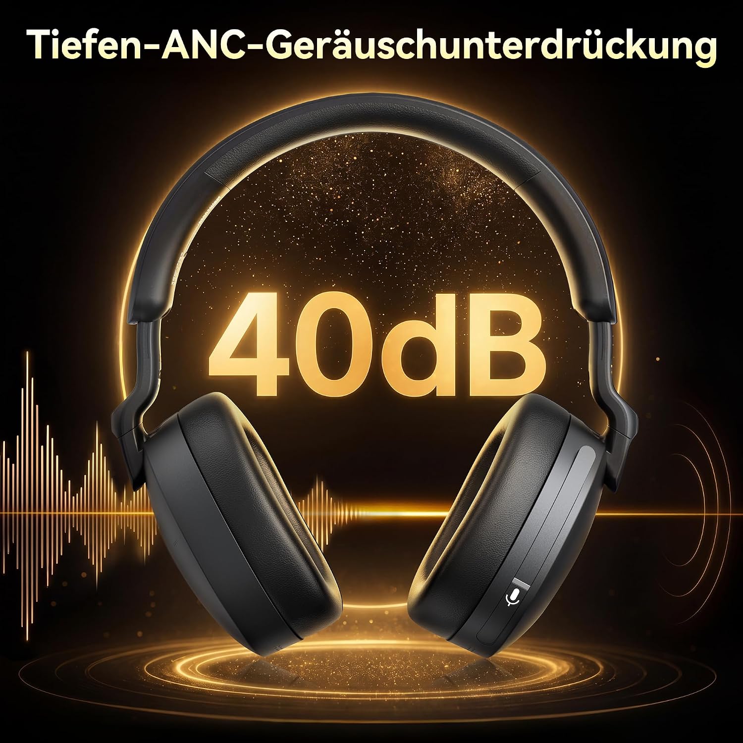 Detalle 2 de TECKNET Hybrid ANC Kopfhörer V5.4 Bluetooth: Vielseitiger Over-Ear-Kopfhörer mit ANC, Dual-Device-Übertragung und 100 Std. Laufzeit