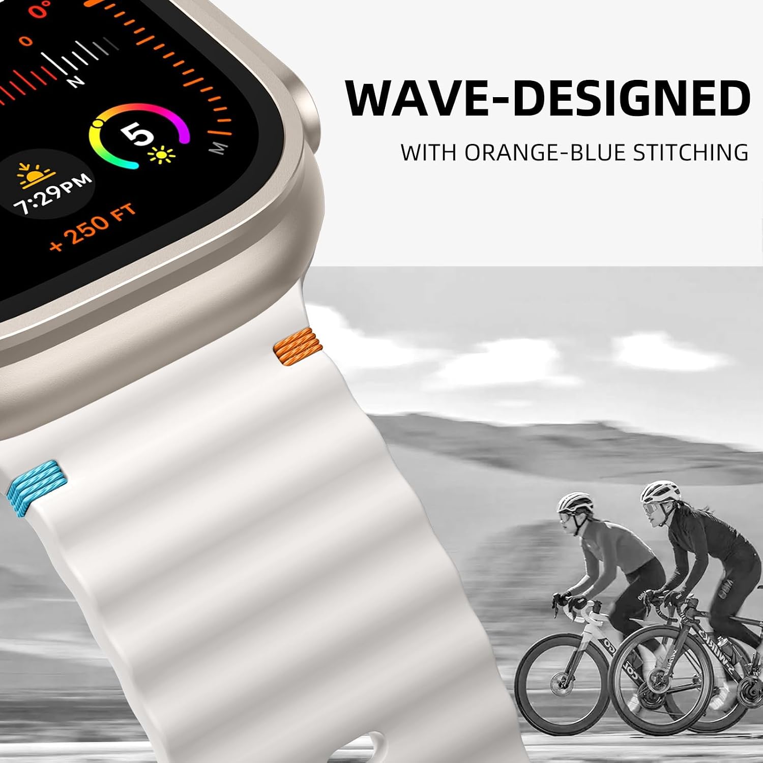 Detalle de Netolo Sport Straps: Soft Silicone Band for Apple Watch Series 10 to Ultra 2 (46mm–42mm) – Colourful, Breathable and Durable