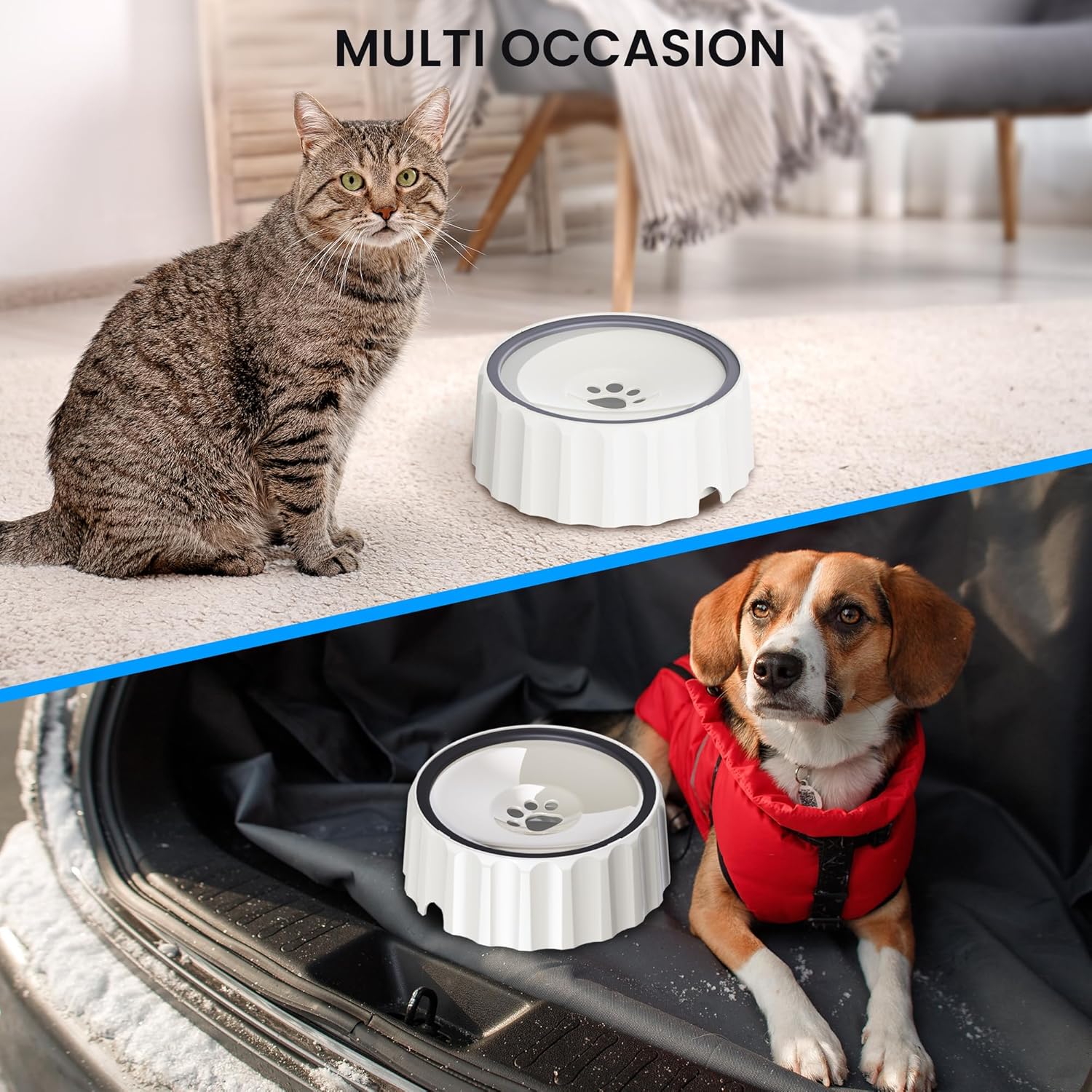 Thumbnail 6 de Non Spill Dog Water Bowl: Slow-Drink, Splash-Free 2L/70oz Pet Water Bowl for Dogs & Cats