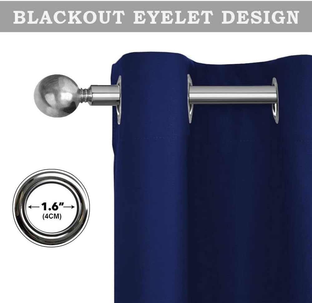 Thumbnail 5 de Aspire Homeware Blackout Curtains Navy 66x54in