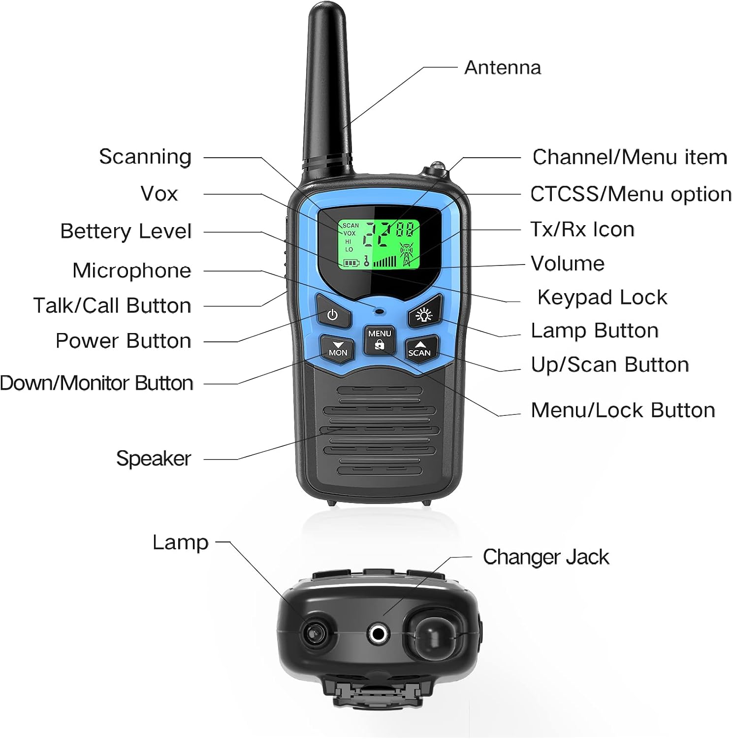Detalle 1 de MOICO FRS Walkie-Talkies, 22 Channels