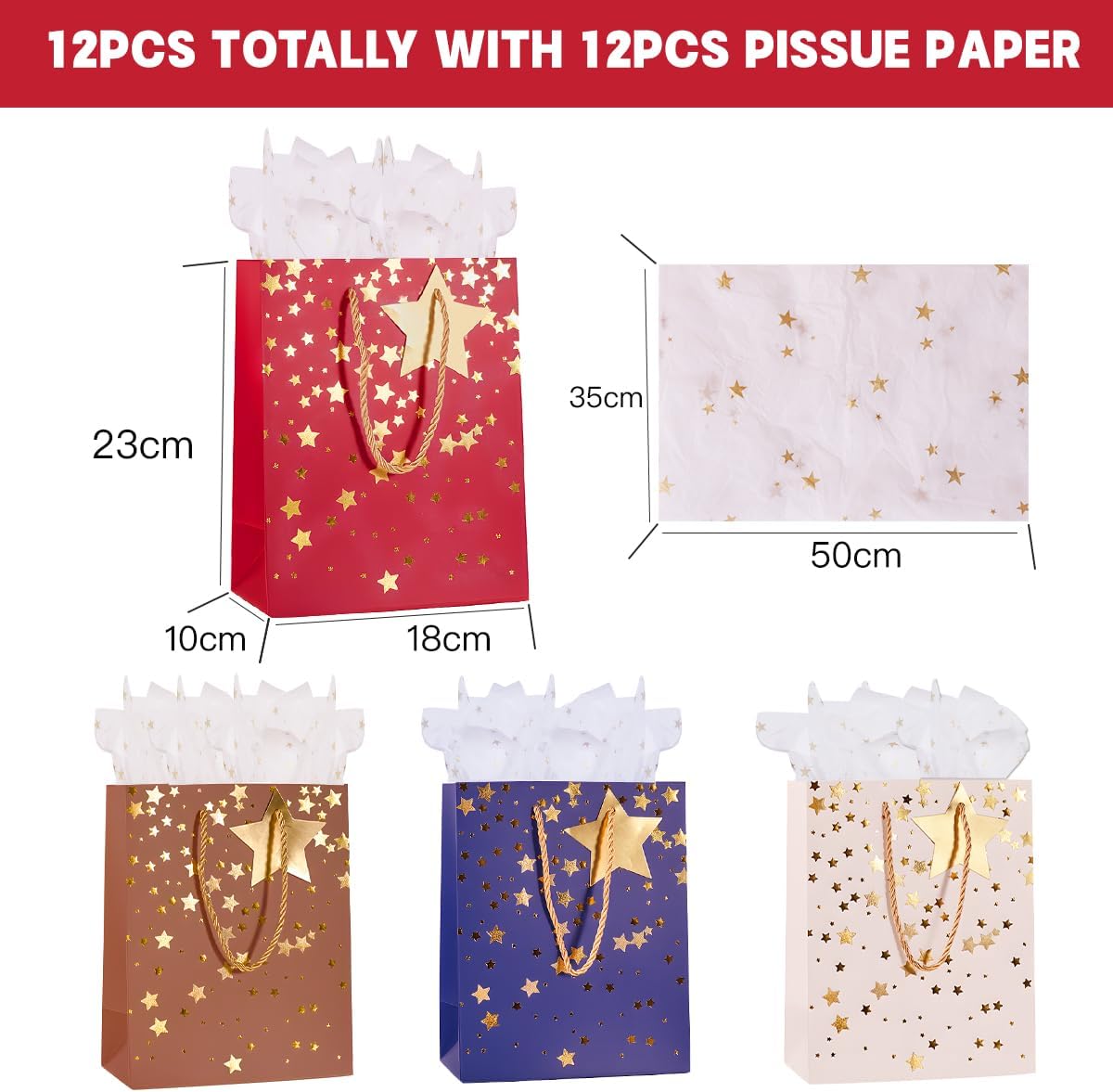 Thumbnail 2 de Medium Gift Bags for Present 12 Pack