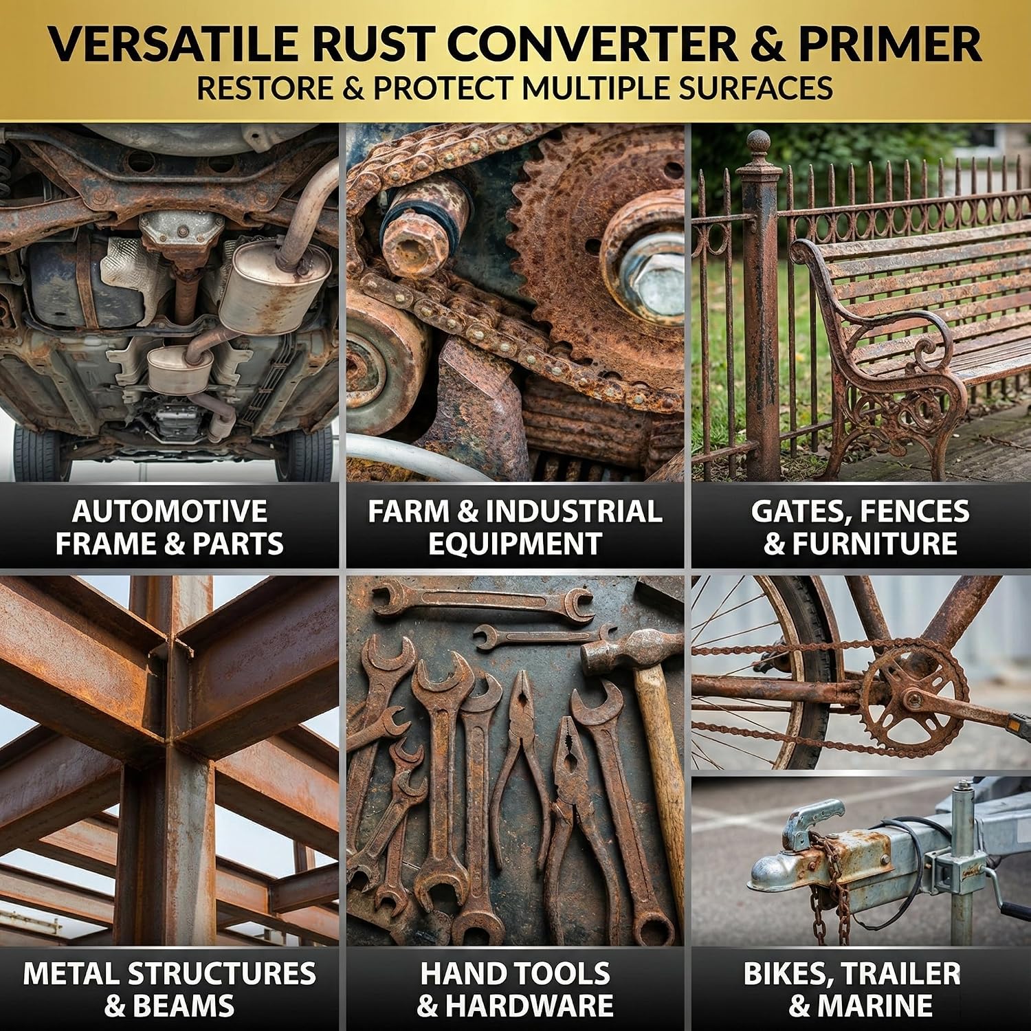 Thumbnail 4 de 2-in-1 Rostumwandler & Metall Grundierung, 1L Schwarz – Rostschutz & Versiegelung für Metall