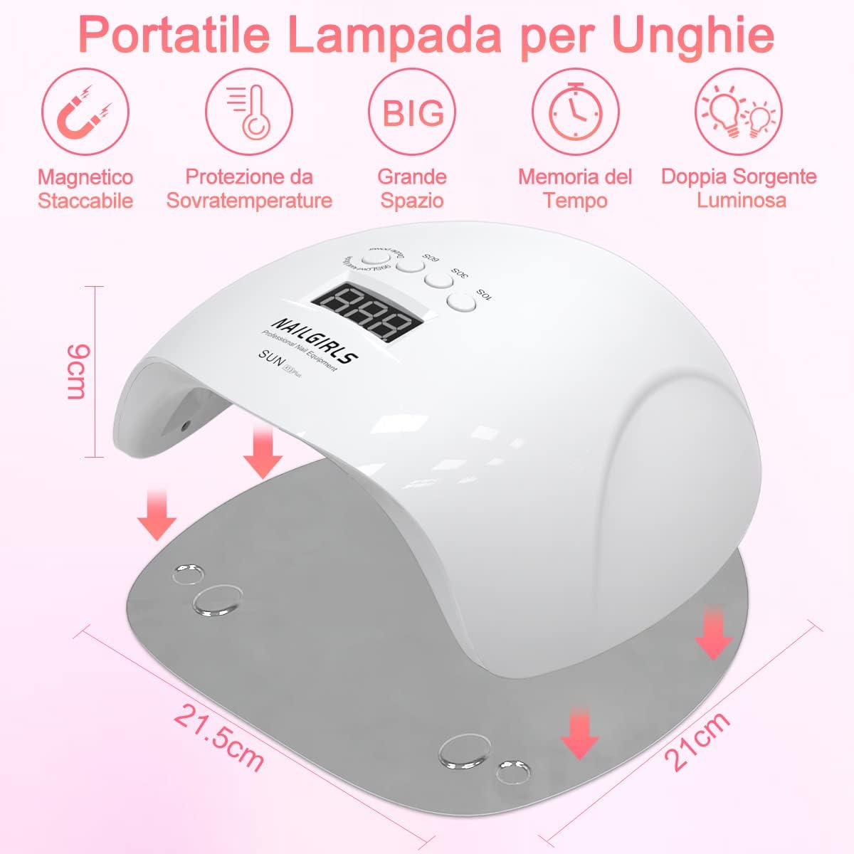 Thumbnail 5 de NAILGIRLS 150W lampada UV per unghie con sensore e 4 timer 💅