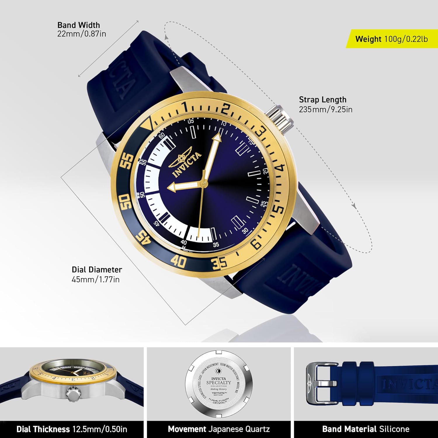 Thumbnail 6 de Invicta Specialty Montre Homme Mouvement Quartz – Acier inoxydable, 45 mm
