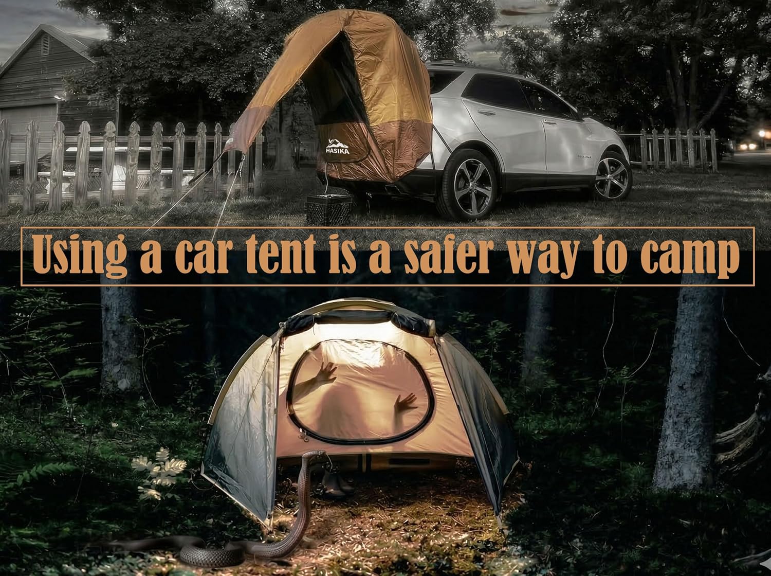 Thumbnail 5 de HASIKA SUV Tailgate Tent: 2-Person Car Camping Awning (Yellow)