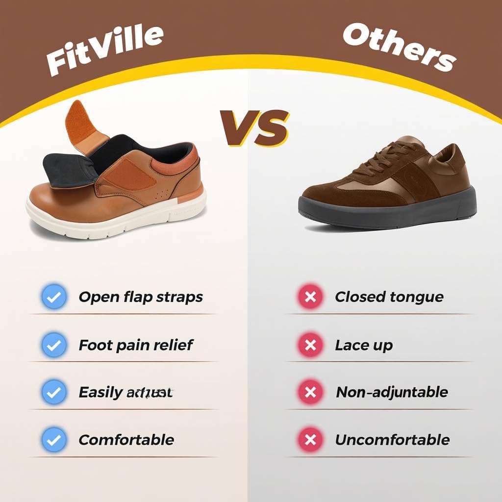 Thumbnail 3 de FitVille Chaussures homme en cuir large confort