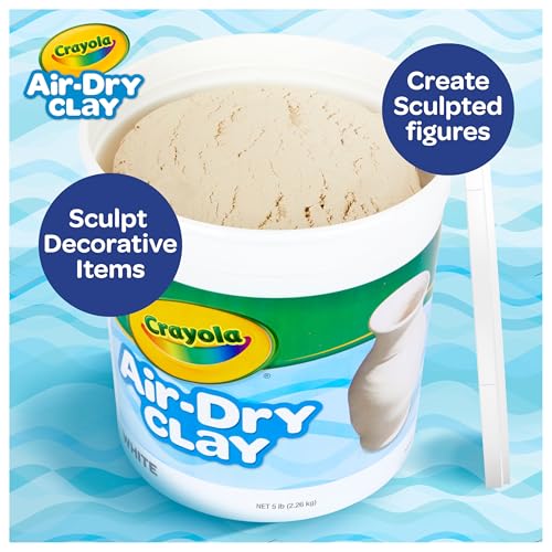 Detalle de Crayola Air Dry Clay (5lbs) – Natural White Bulk Modeling Clay for Classroom Projects