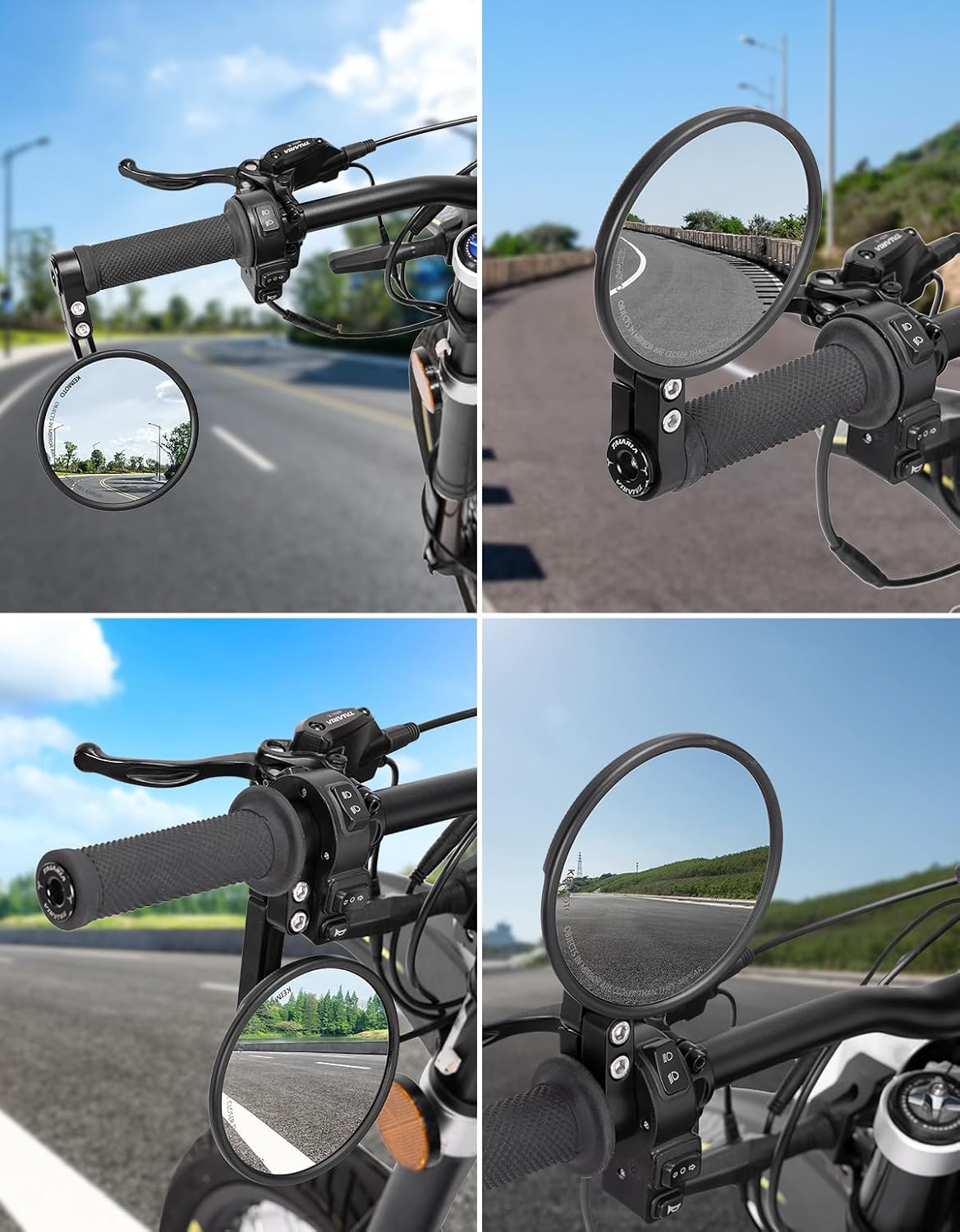 Detalle de KEMIMOTO Rétroviseur moto homologué E24 (1 pièce) CNC, pivotant 360°